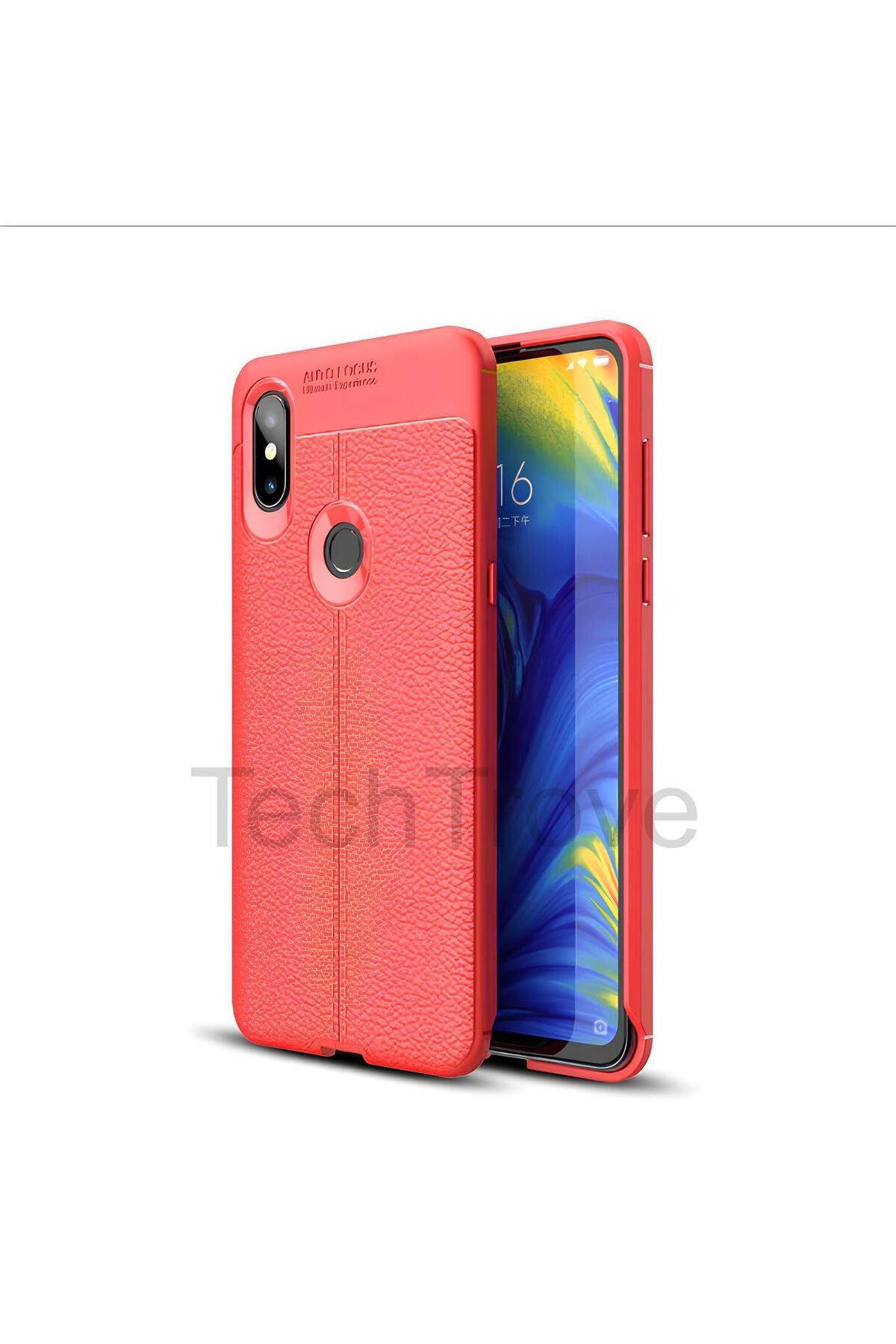 TechTrove Xiaomi Mi Mix 3 Kılıf Deri Extra Korumalı Slikon Kapak