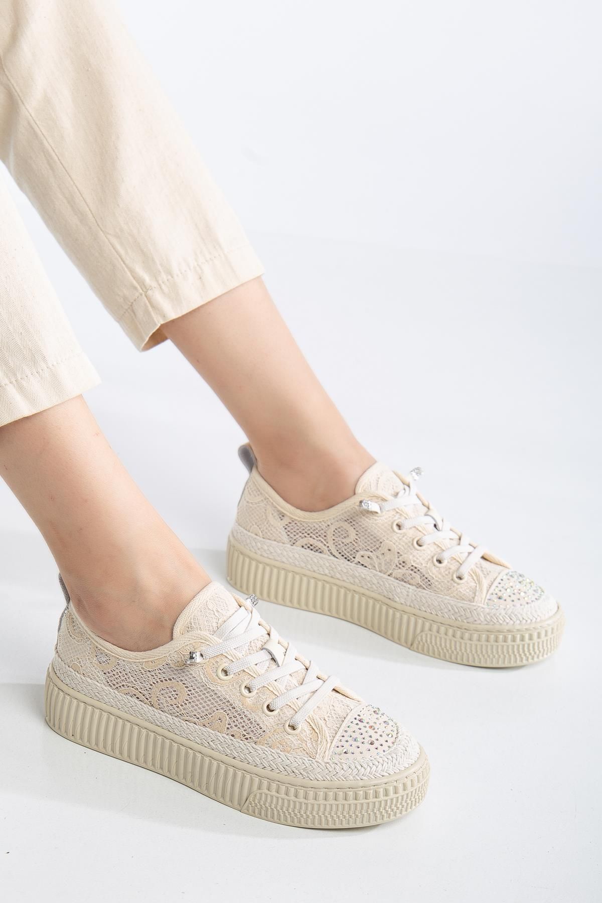 SUİNS SHOES Suins Montero Model File Dantel Detaylı Kadın Spor Ayakkabı Sneaker