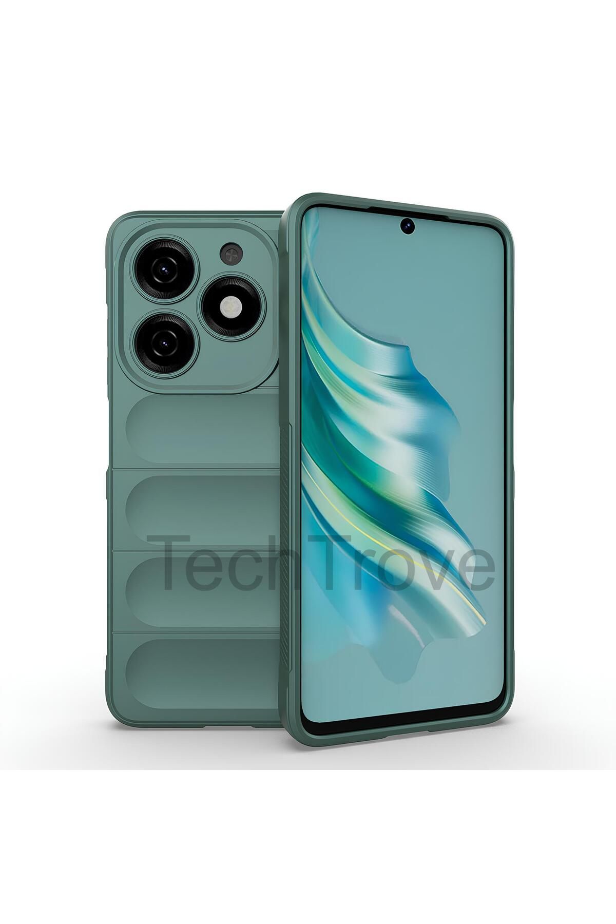 TechTrove Tecno Spark 20C Kılıf Esnek TPU Oyuklu Arka Yüzey Tasarımlı Silikon Kapak