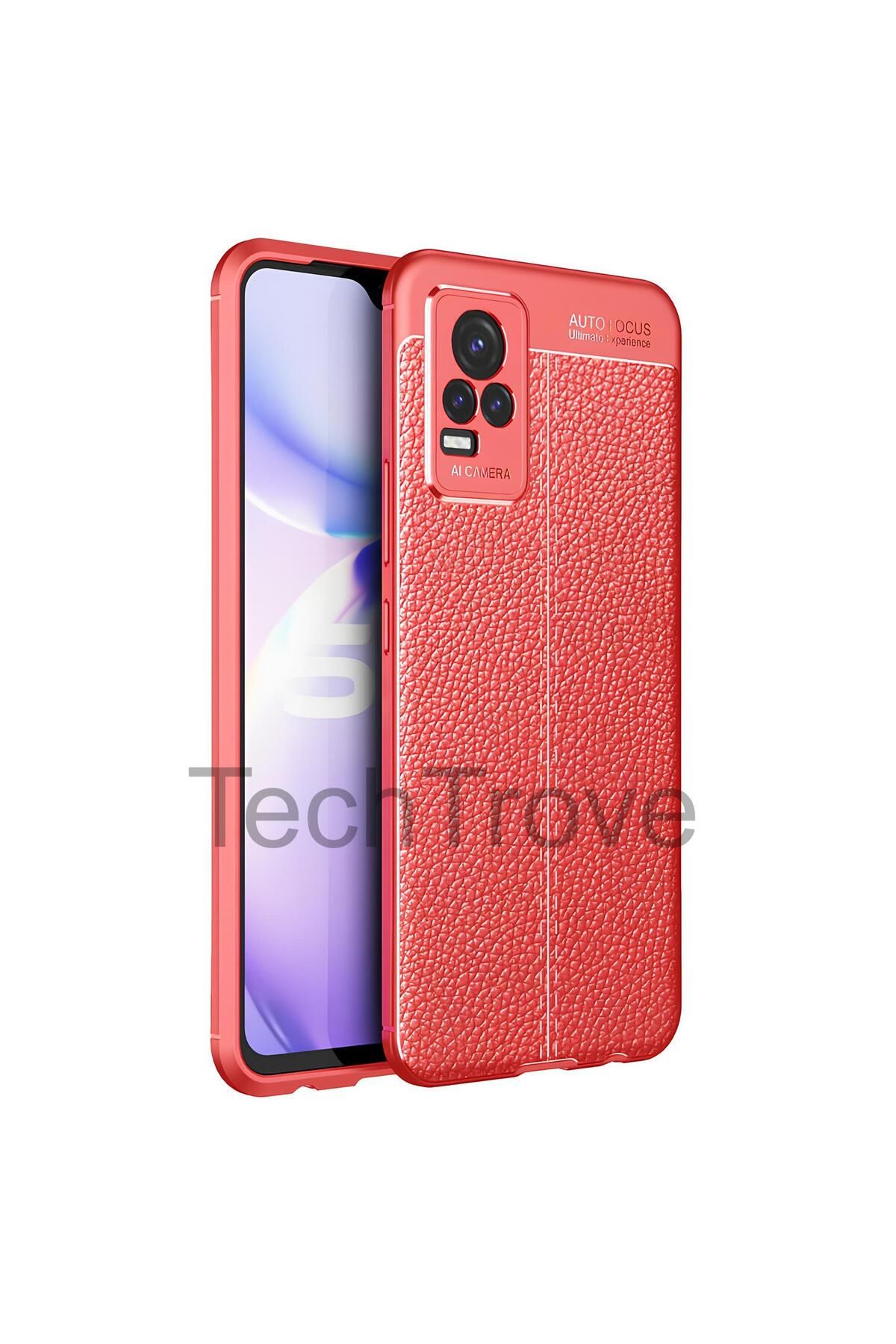 TechTrove Vivo V21E Kılıf Deri Extra Korumalı Slikon Kapak