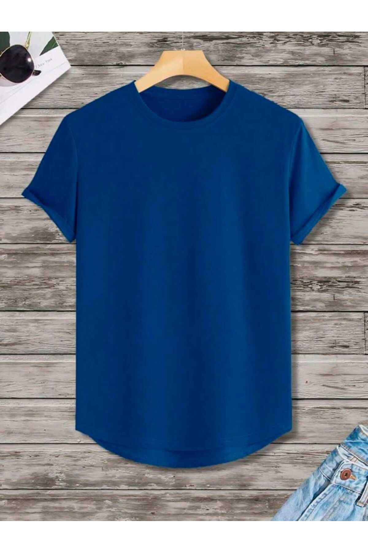 FAVORİST Düz Baskısız Oval Etek Pamuklu Yazlık Unisex Tshirt