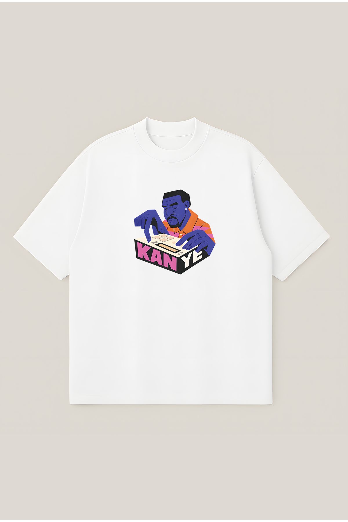 Moon Dancer Kanye Unisex Oversize Baskılı Boxy Fit Kalın Kumaşlı T-shirt