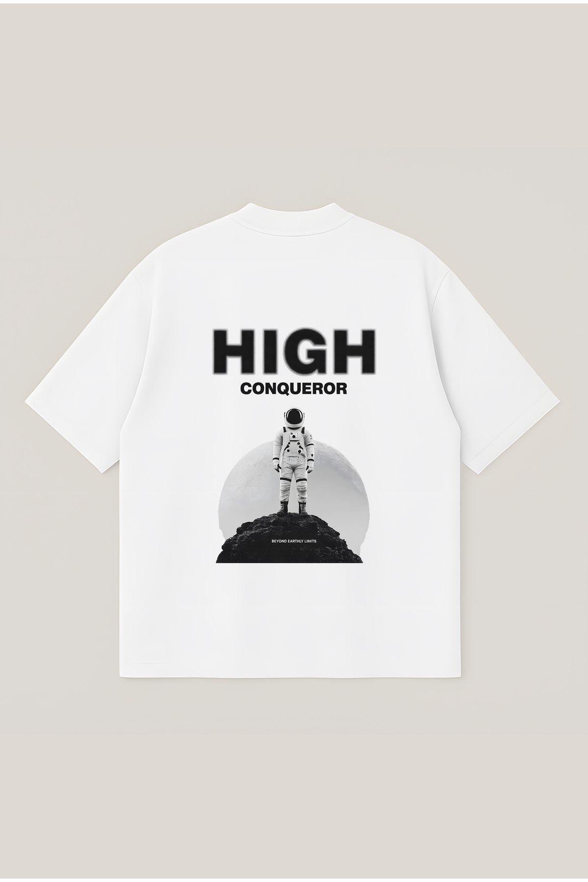 Moon Dancer Hıgh Conqueror Unisex Oversize Baskılı Boxy Fit Kalın Kumaşlı T-shirt