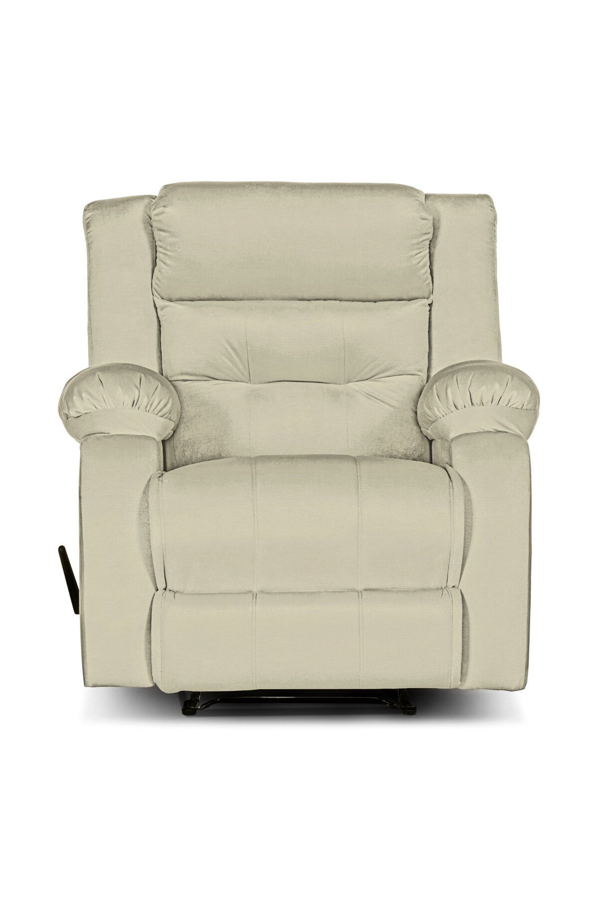 Lazy Vibes-MNZ3 | Velvet Rocking & Rotating Recliner Chair - Light Beige Lazy Vibes 4