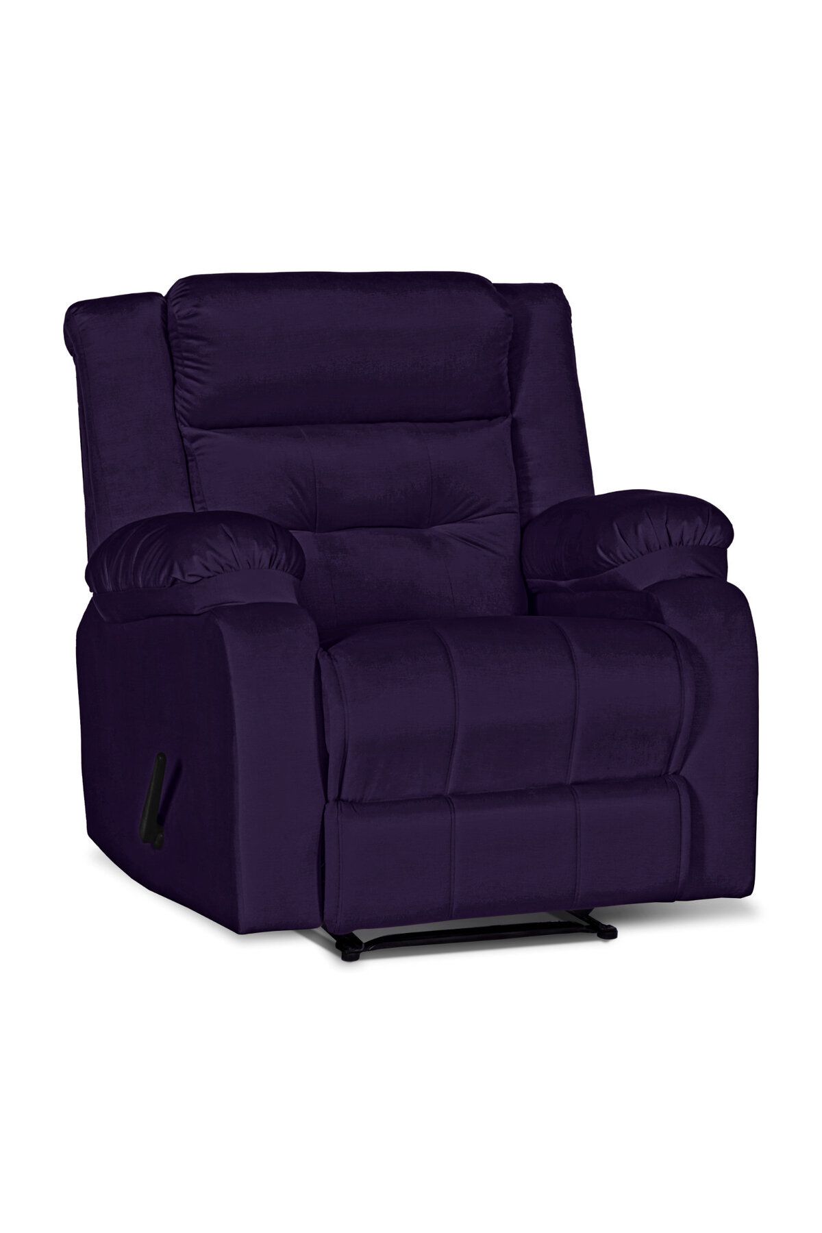 Lazy Vibes-MNZ3 | Velvet Rocking & Rotating Recliner Chair - Dark Purple Lazy Vibes 3