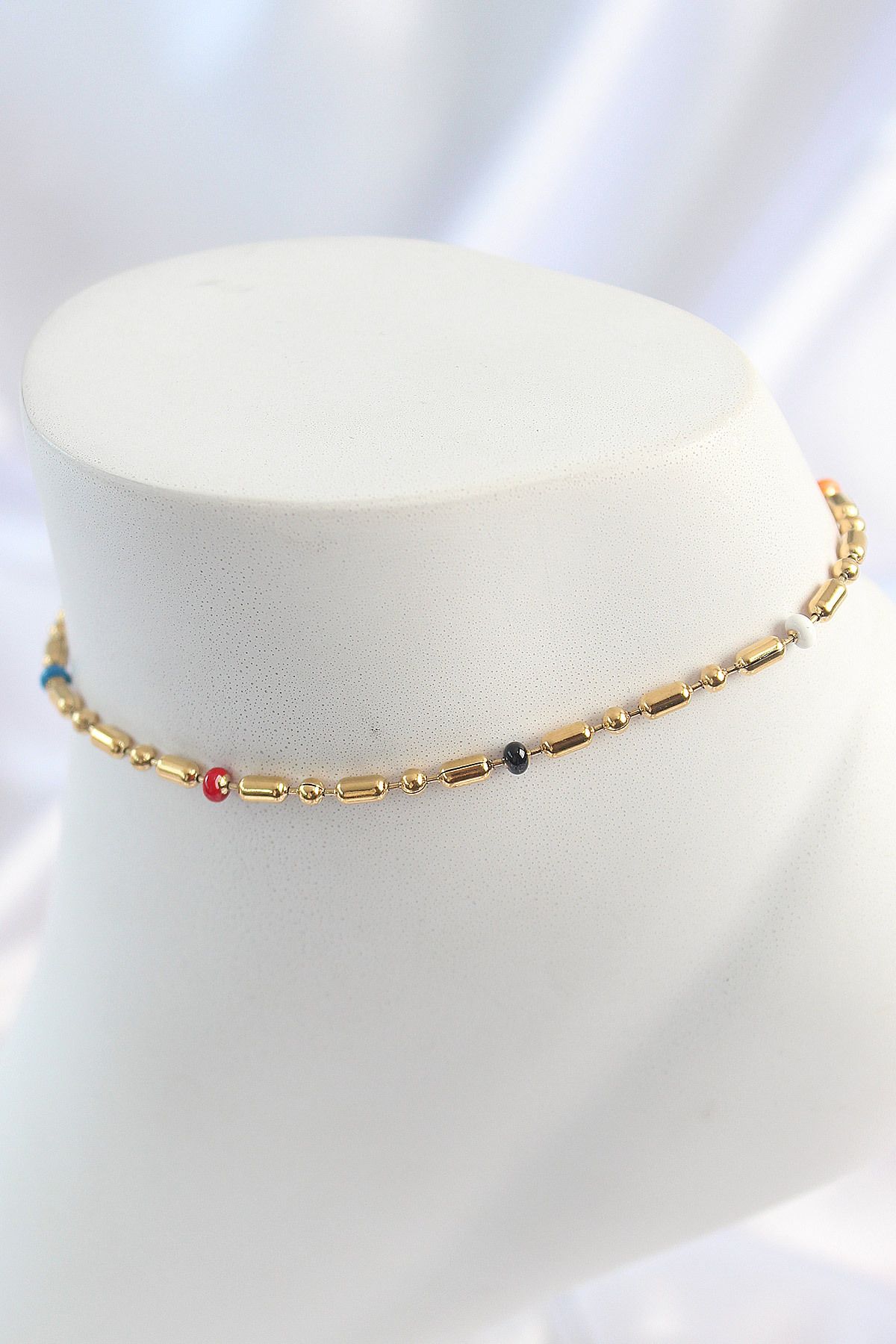callerrons accessories Gold Renk Renkli Boncuk Detay Kadın Halhal - EBJ250412W32671