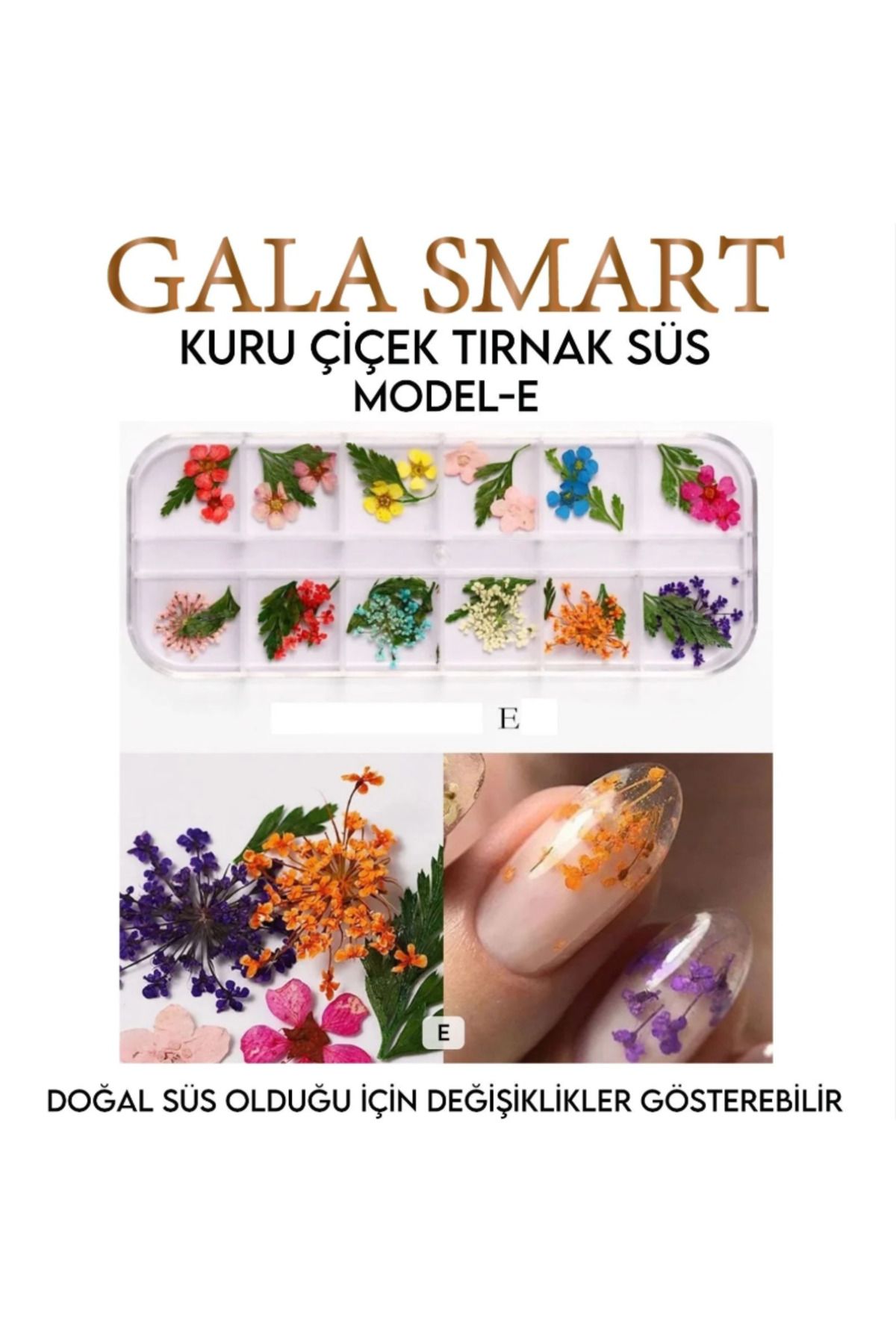 gala smart Kuru Çiçek Tırnak Süsleme