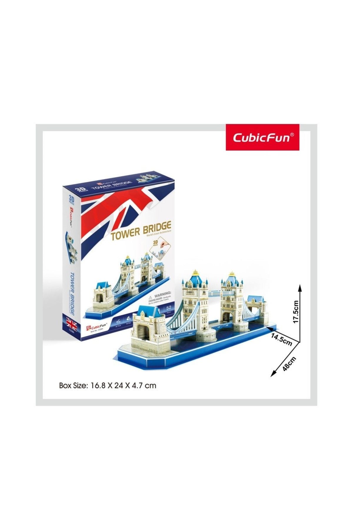 Cubic Fun-Cubic Fun - Tower Bridge 3D Puzzle (Medium Level 52 Pieces) 3