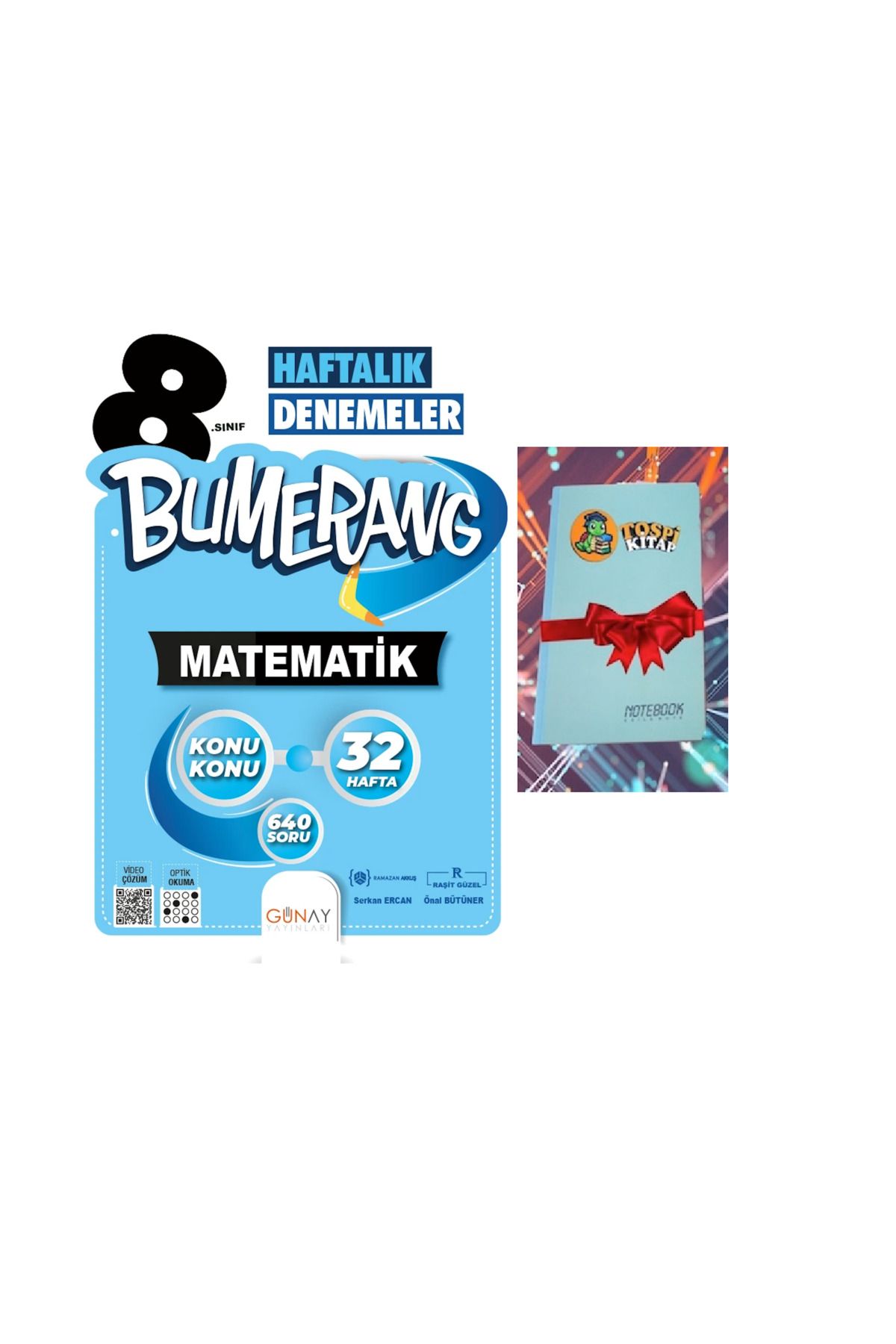 Günay Yayınları 8.Sınıf Bumerang 32’lik Haftalık Matematik Denemeleri (NOT DEFTERİ HEDİYE)