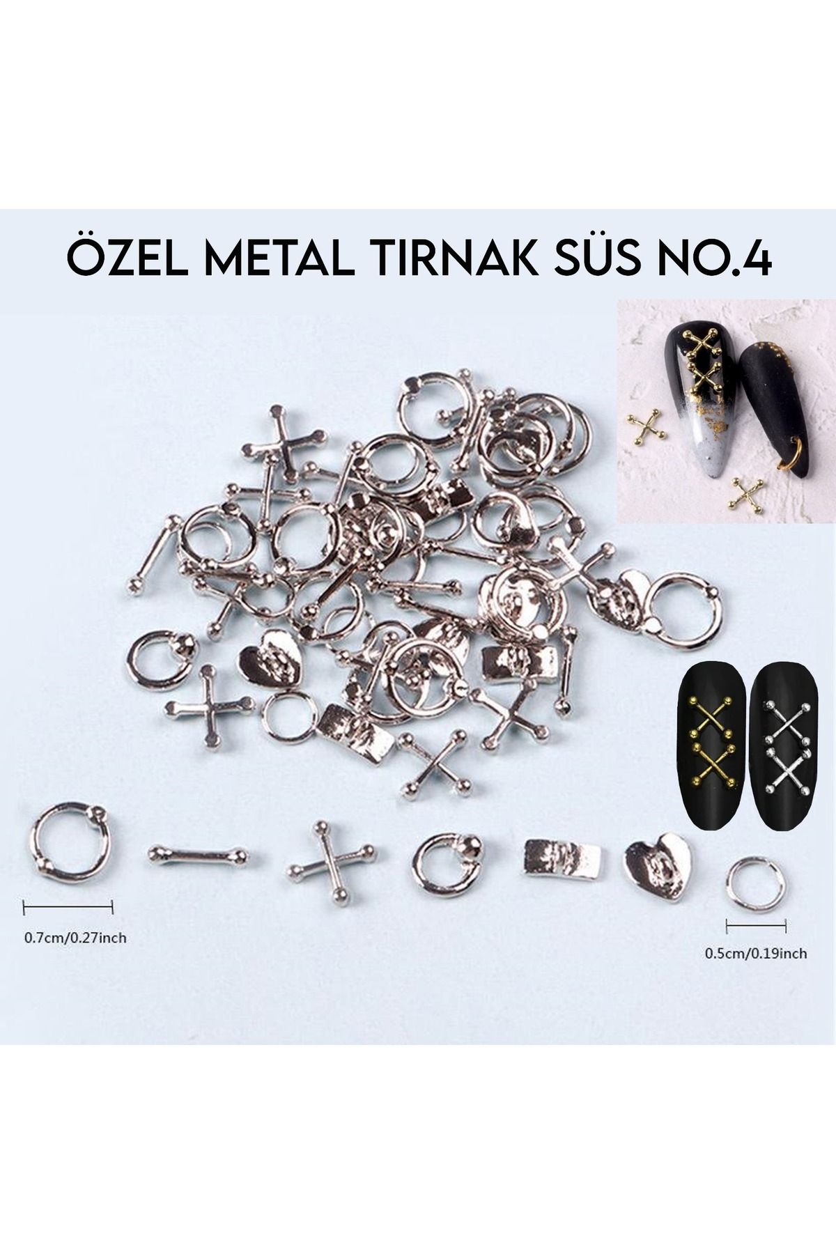 gala smart Metal Tırnak Süs Charm Tırnak Piercing