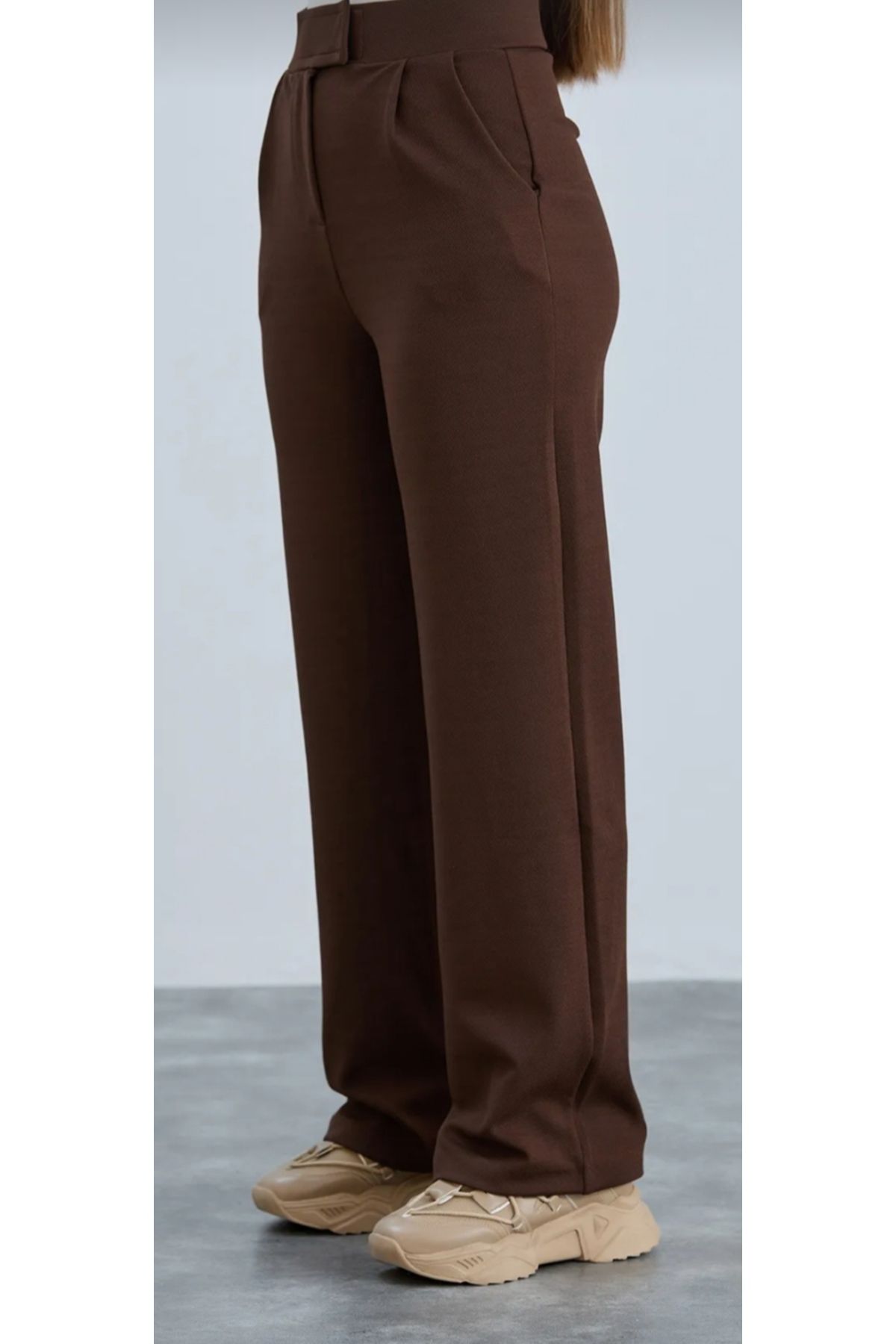 Elegand Kadın cırt cırtlı palaazo pantolon