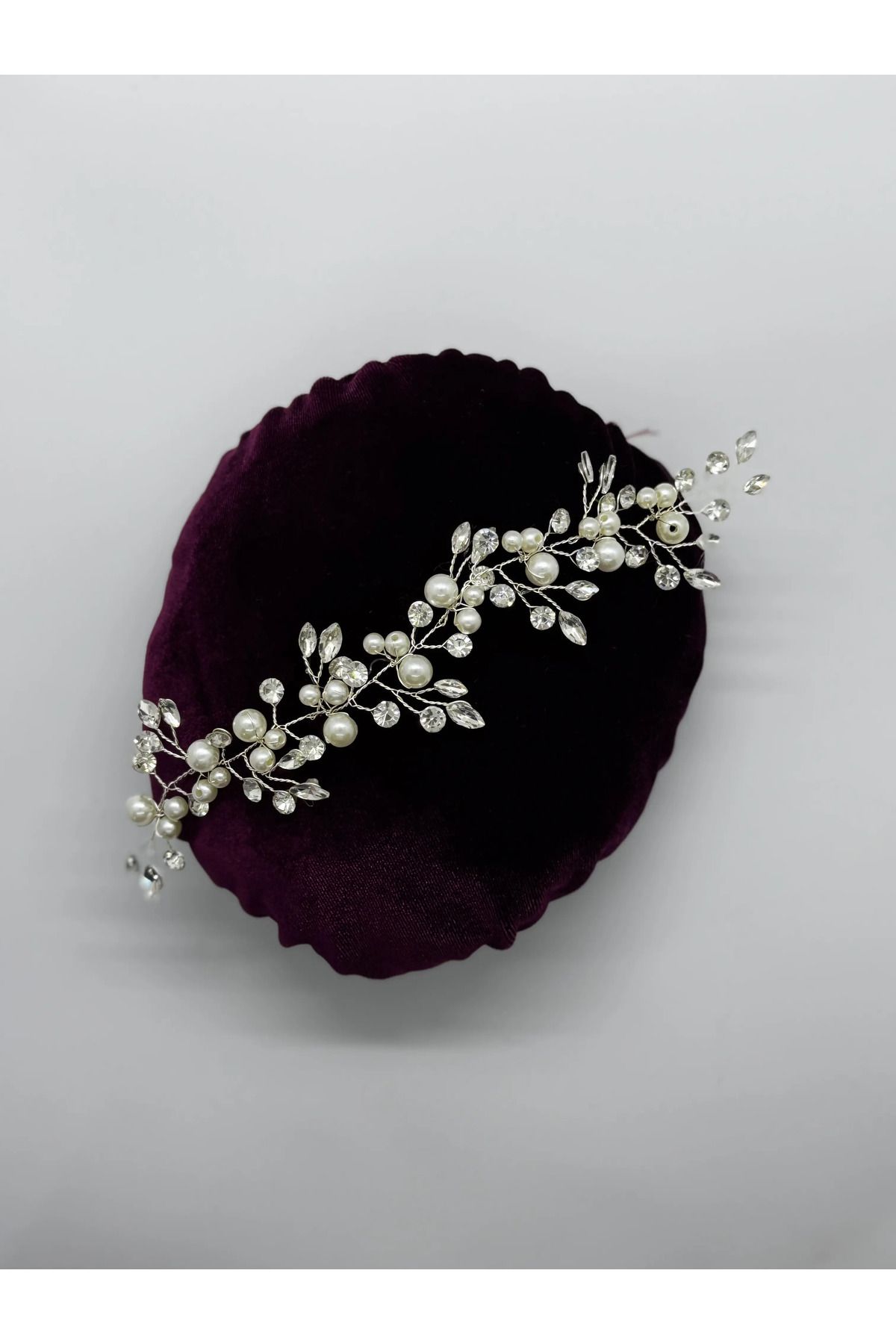 Fablishe Pearl Blossom Tiara Gelin Saç Aksesuarı