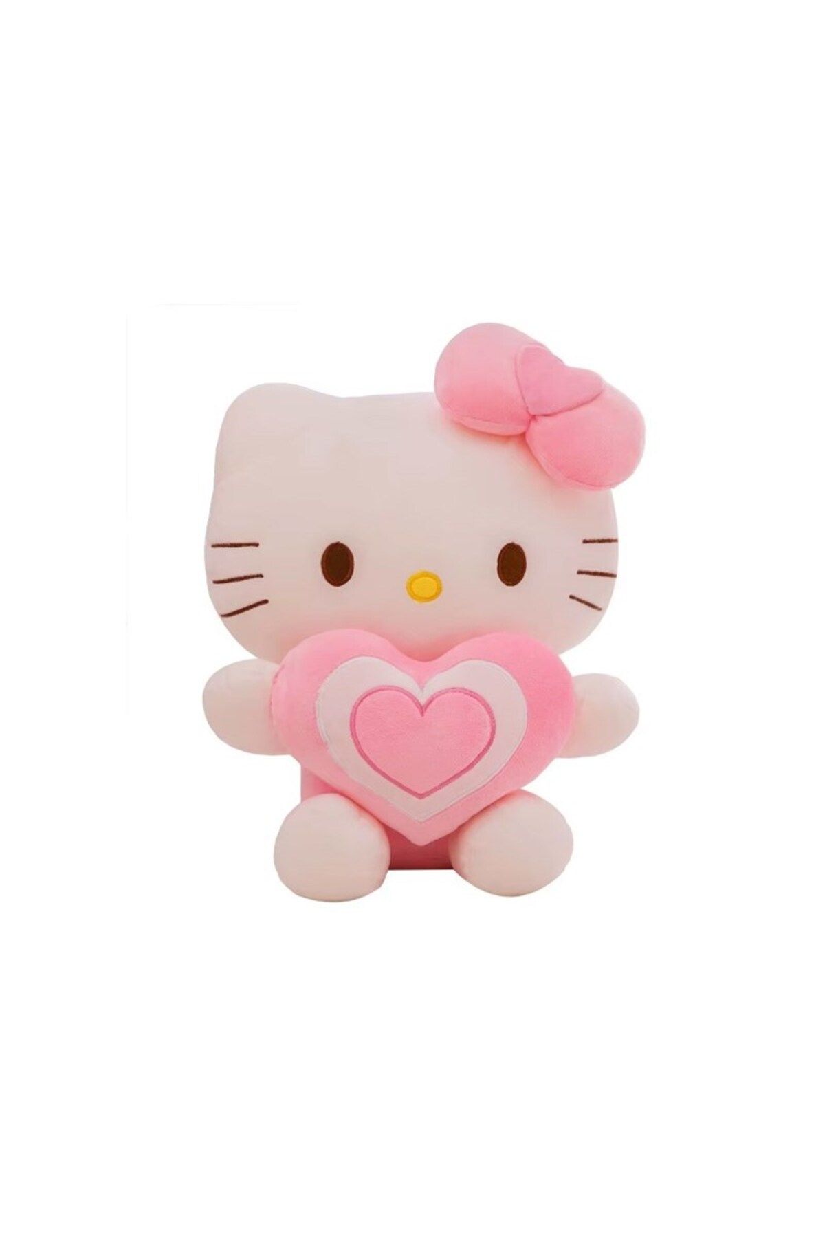 Hello Kitty Peluş Kalpli 30cm Tokalı Sevimli Hello Kitty Kedi