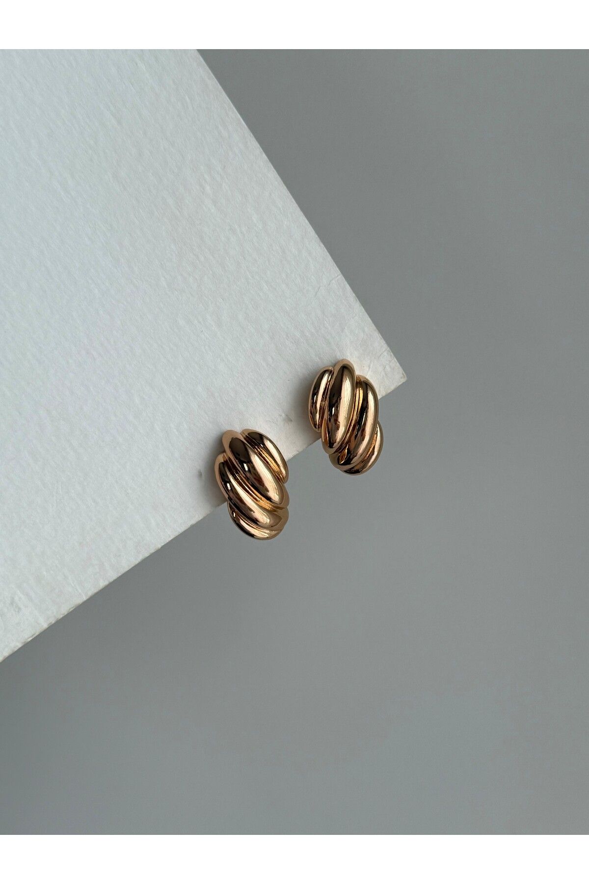 Owentis Çelik Rose Gold Vintage Model Bold Brantley Küpe -kararma yapmaz-