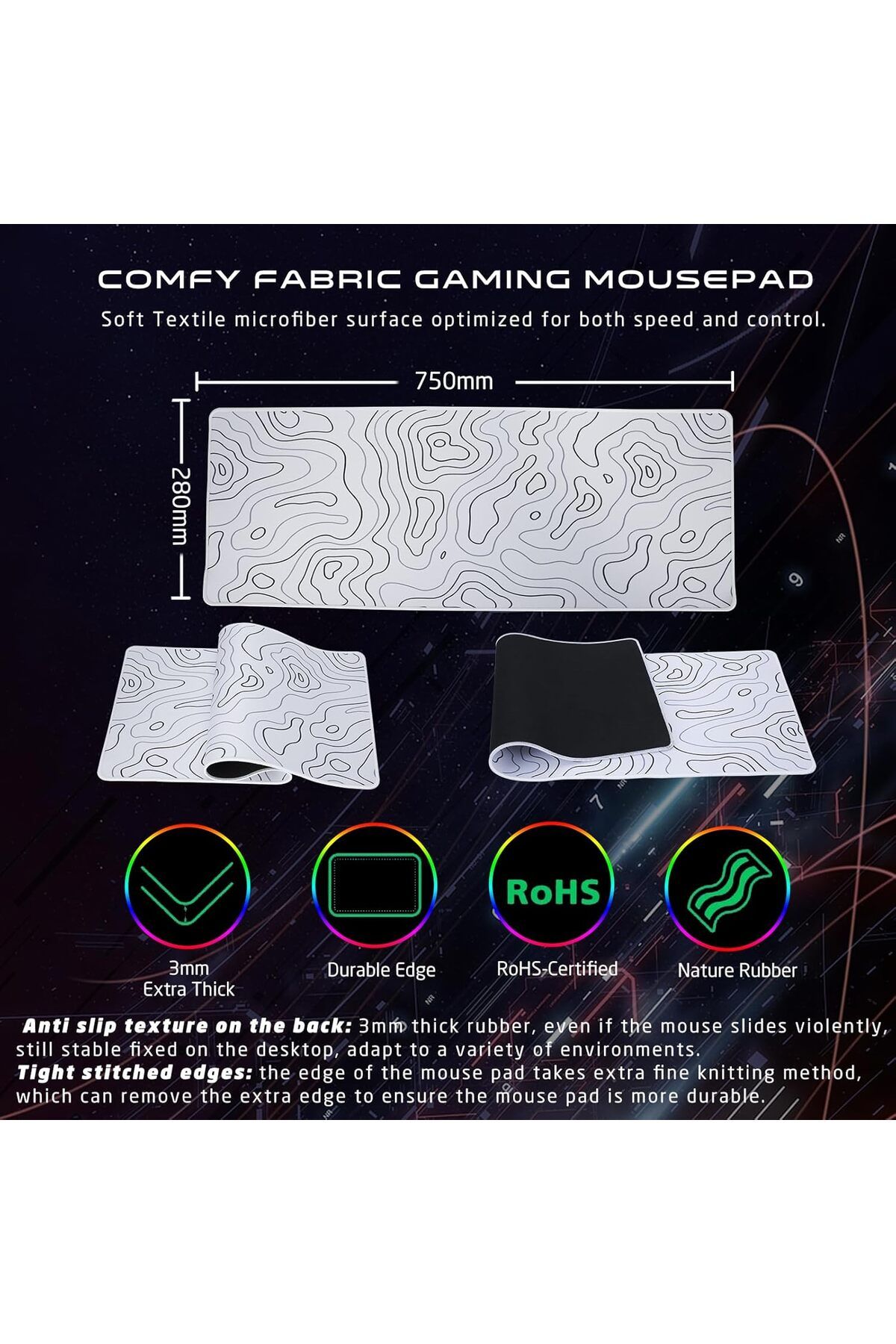 GAMEON-GO-CYPHERW-XL-W All-In-One Gaming Bundle, Keyboard, Headset, Mouse & Mousepad 5