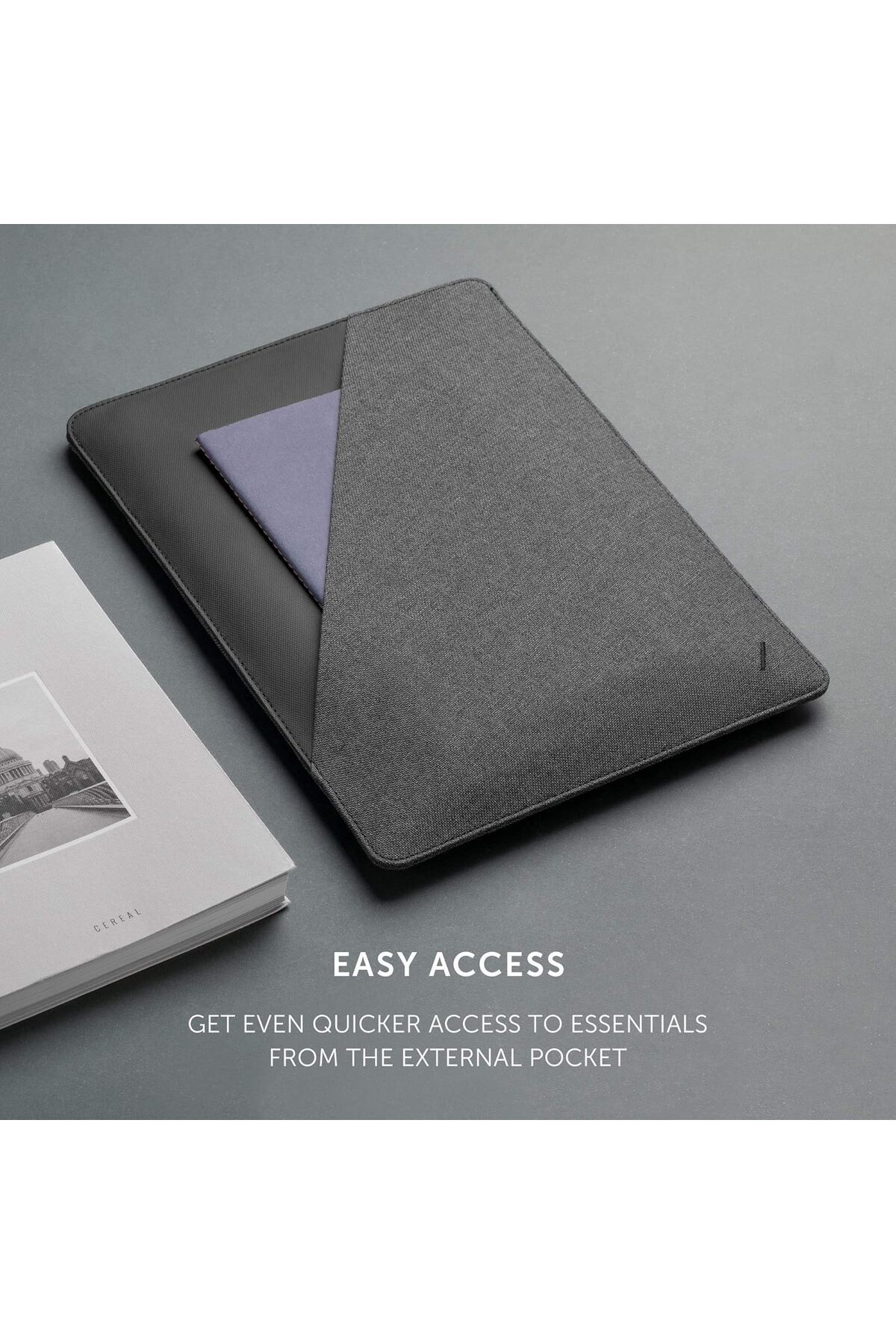 Native Union-Stow Slim Tablet Sleeve for 13-inch iPad - Magnetic Closure, Premium Leather (Slate, Da 7