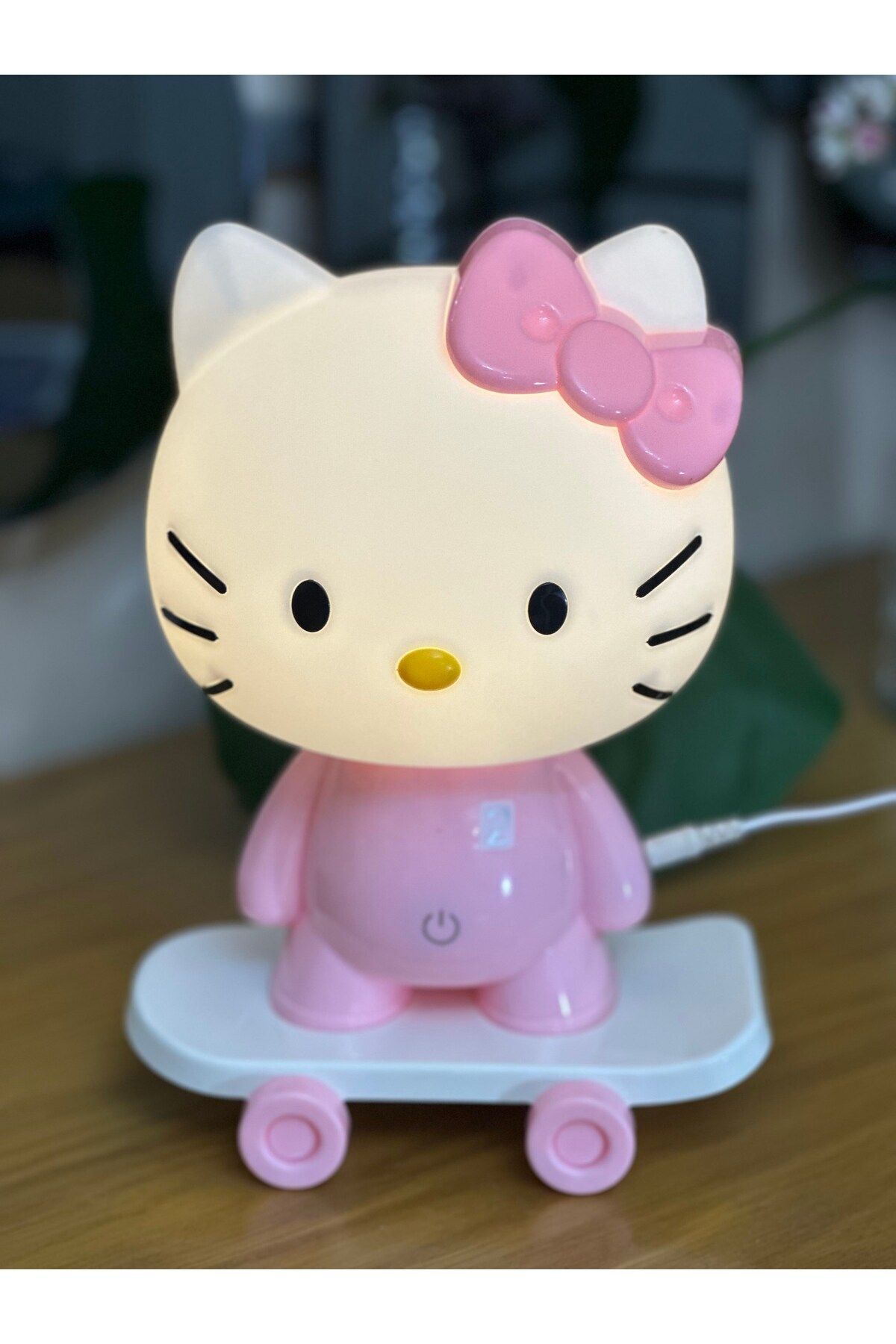 Prozen Hello Kitty KAYKAYLI Dekoratif 3 Kademe Led Işıklı Çocuk Masa Gece Lambası