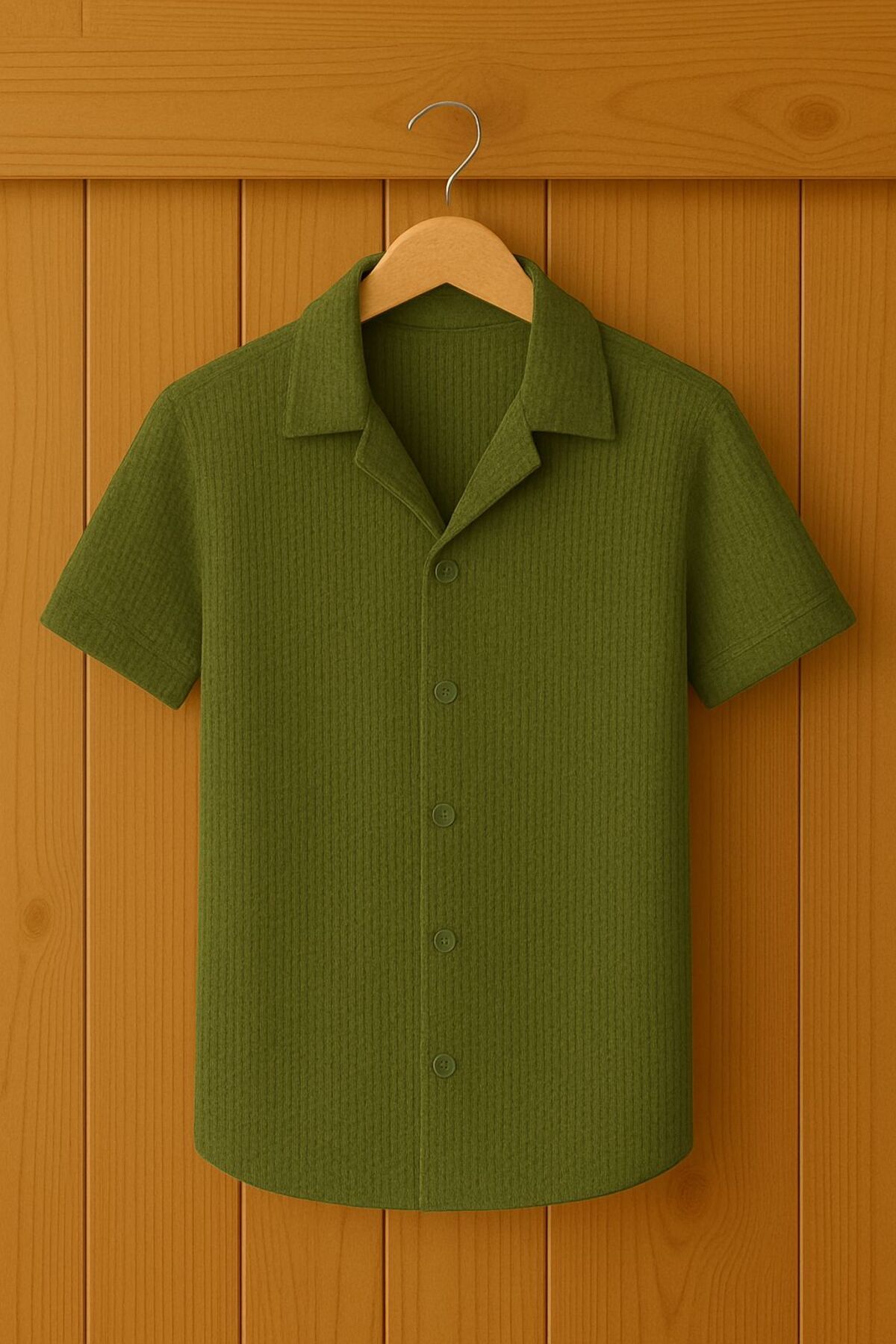LC Waikiki Yeni Sezon Slim Fit Kısa Kollu Premium Erkek Dokulu Waflle Gömlek