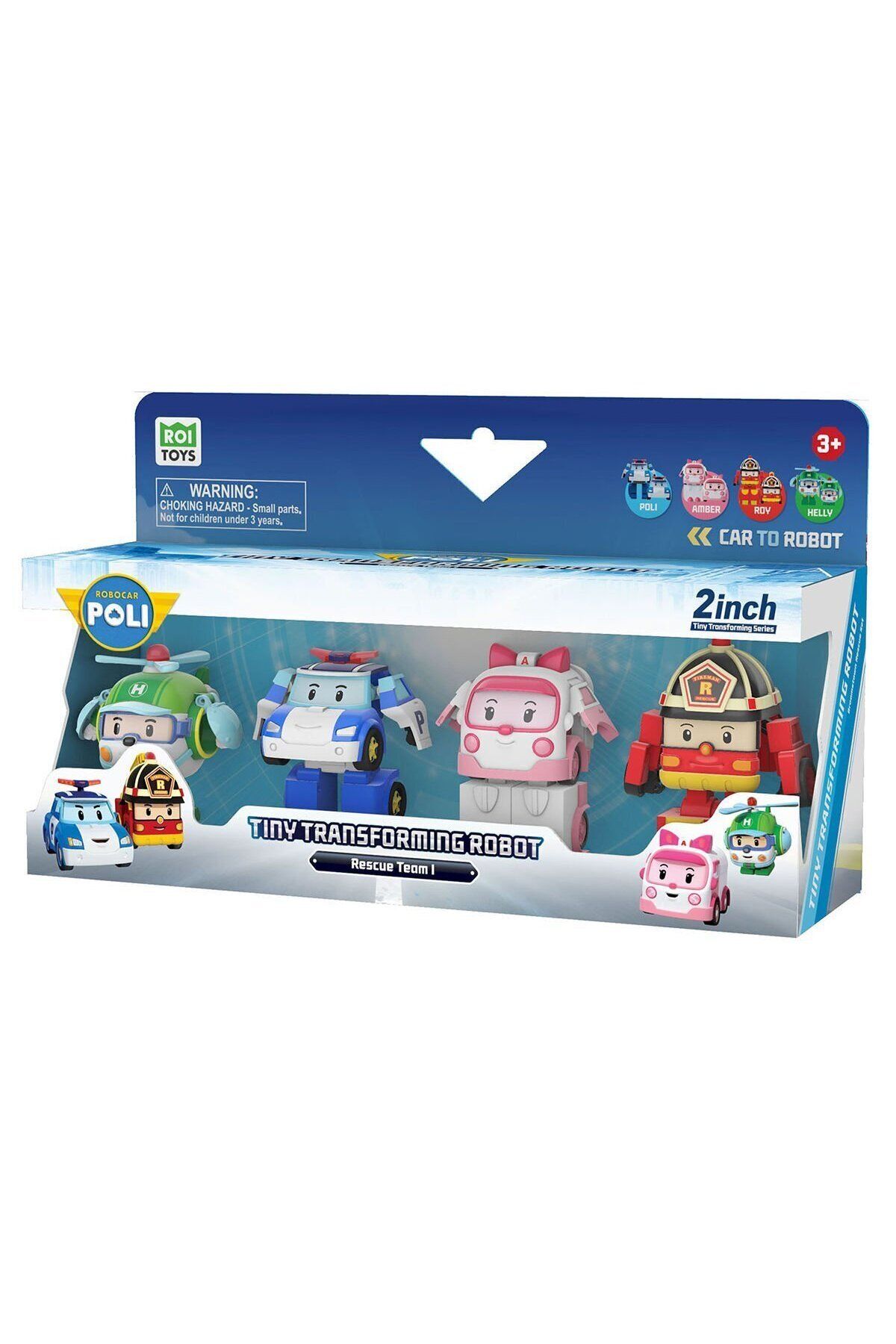 SECTOYS Dönüşebilen Oyuncak Robocar Poli 4 Lü Set Roy Poli Helly Amber