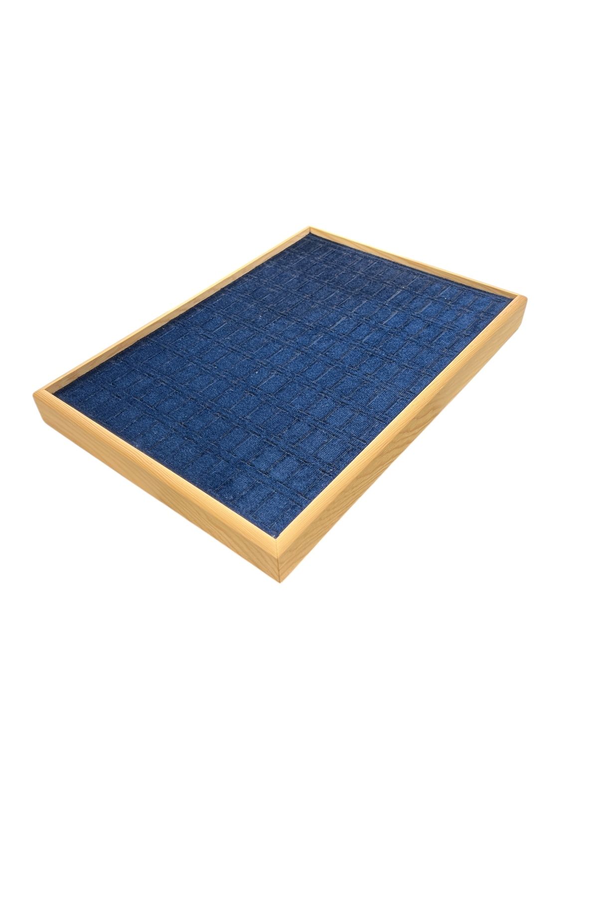 STAND MARKET Ahşap Yüzük Takı Piercing Tablasi Yüzük Standı (34,5x24,5x2,5cm) Ahşap Lacivert