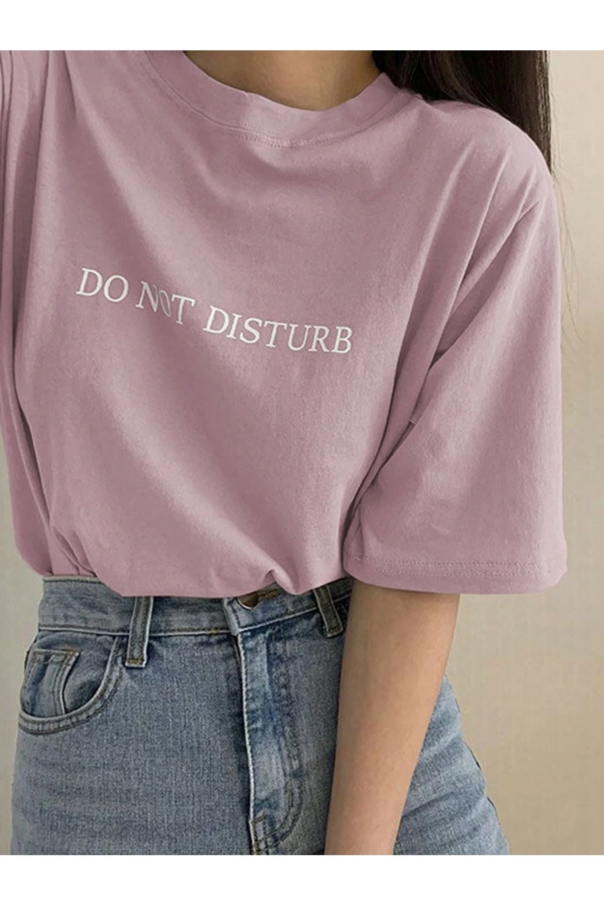 OVER HEAD Kadın Do Not Dısturb Baskılı Oversize T-shirt