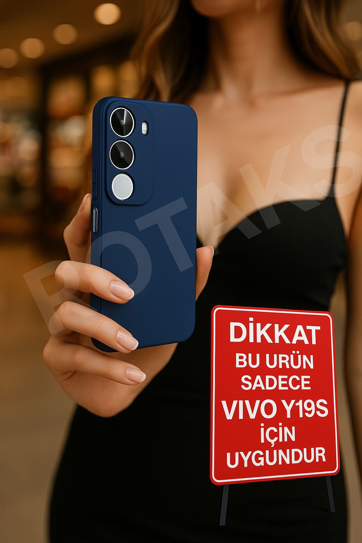 Rotaks Vivo Y19s Uyumlu Kadife İç Yüzeyli Mat Silikon Kılıf – Ultra İnce, Tam Koruma