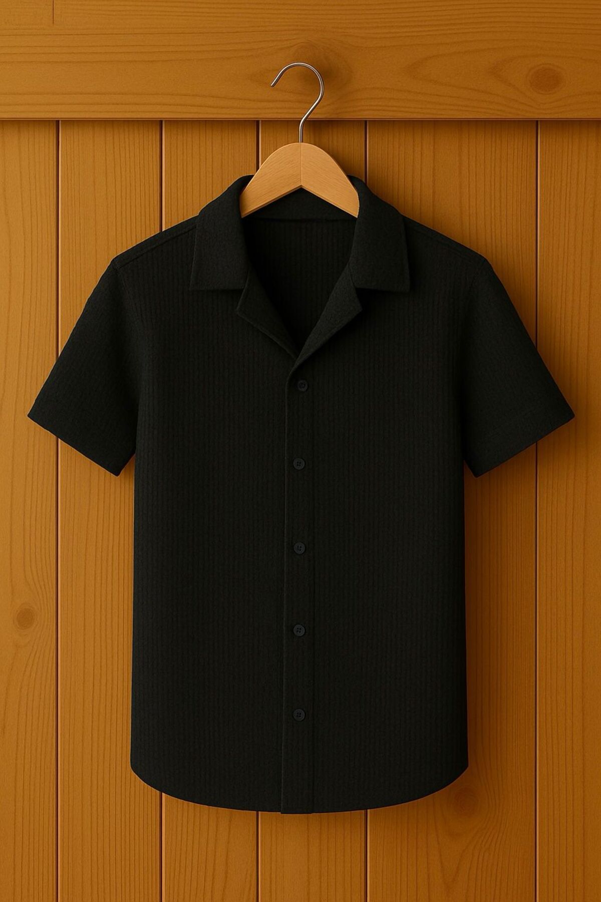 LC Waikiki Yeni Sezon Slim Fit Kısa Kollu Premium Erkek Dokulu Waflle Gömlek
