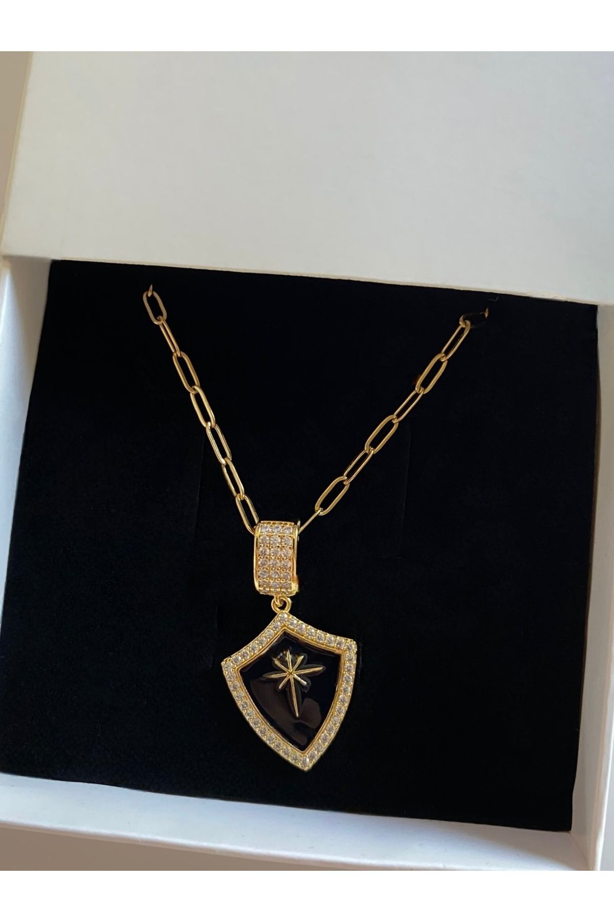 FIERA JEWELRY Kuzey Yıldızı Kalkan Paslanmaz Çelik Gold Kadın Kolye