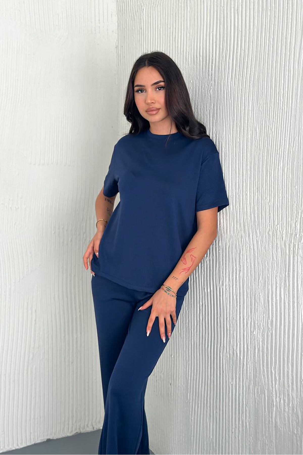 XXL BUTİK XXL Butik kadın pamuklu cep detaylı eşofman takımı X-NBTG005