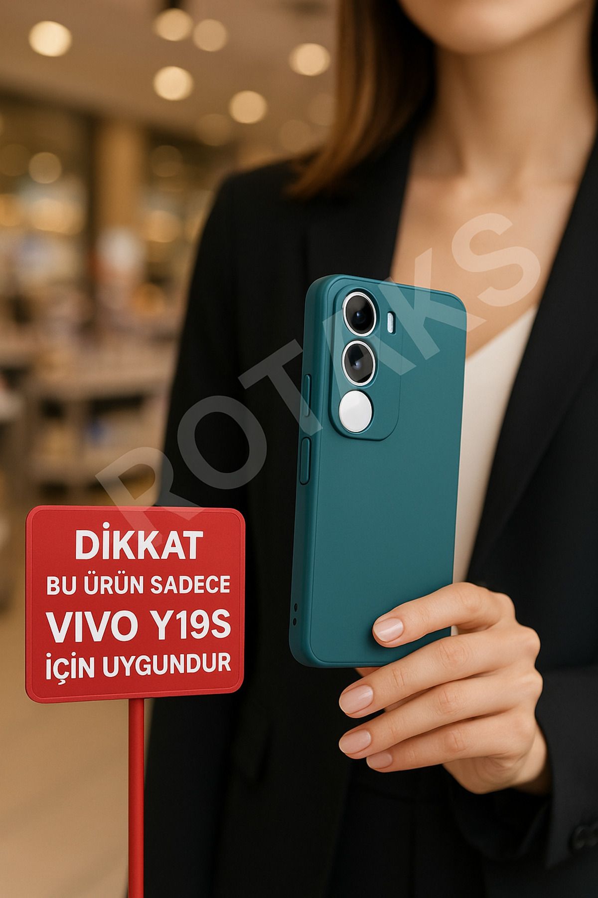 Rotaks Vivo Y19s Uyumlu Kadife İç Yüzeyli Mat Silikon Kılıf – Ultra İnce, Tam Koruma