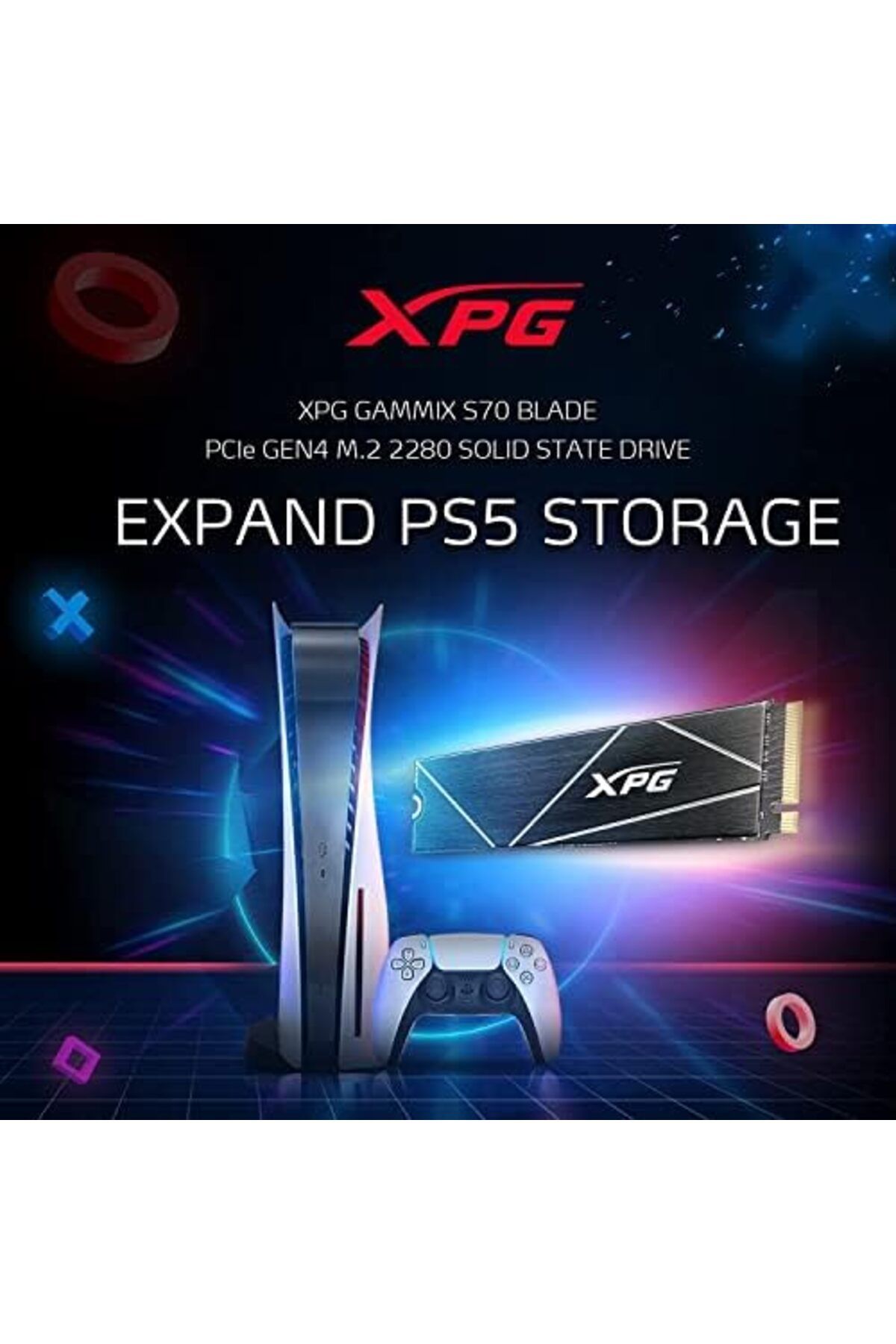 XPG-GAMMIX S70 Blade 1TB - Compatible with PS5, PCIe Gen4 M.2 2280 Internal Gaming SSD with Speeds u 6