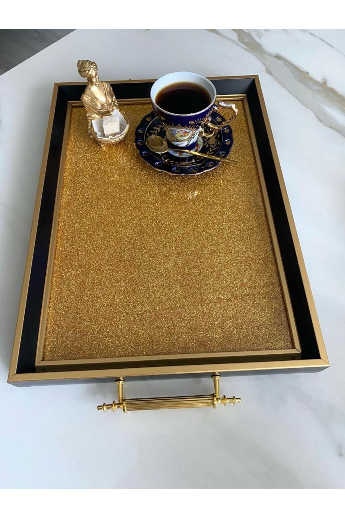 Mirsa Global Simli Çay Tepsisi ,lüx Çay Tepsisi,sunum Tepsisi