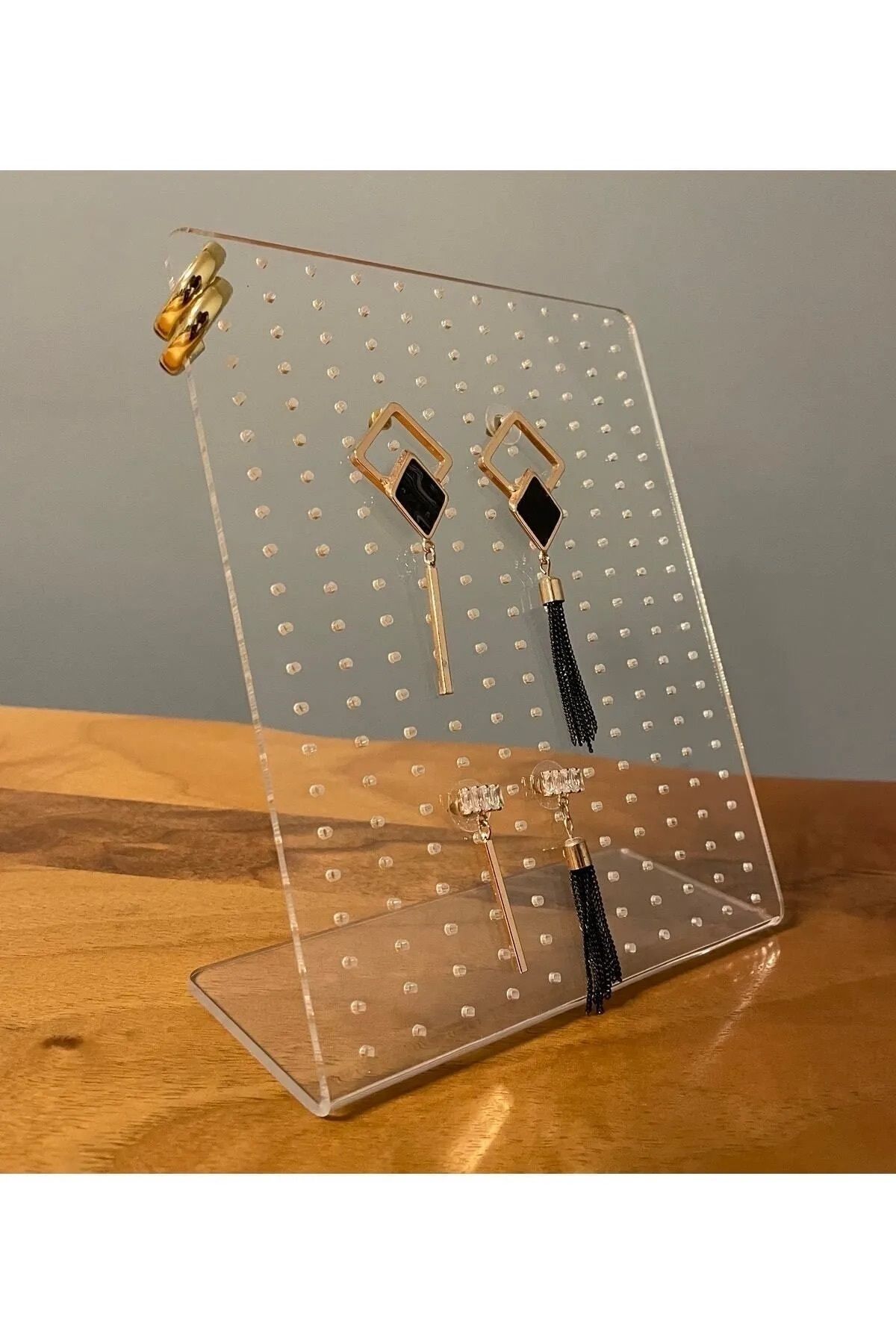 Trend Pleksi Küpe & Takı Standı (Şeffaf 18cm x 13cm)