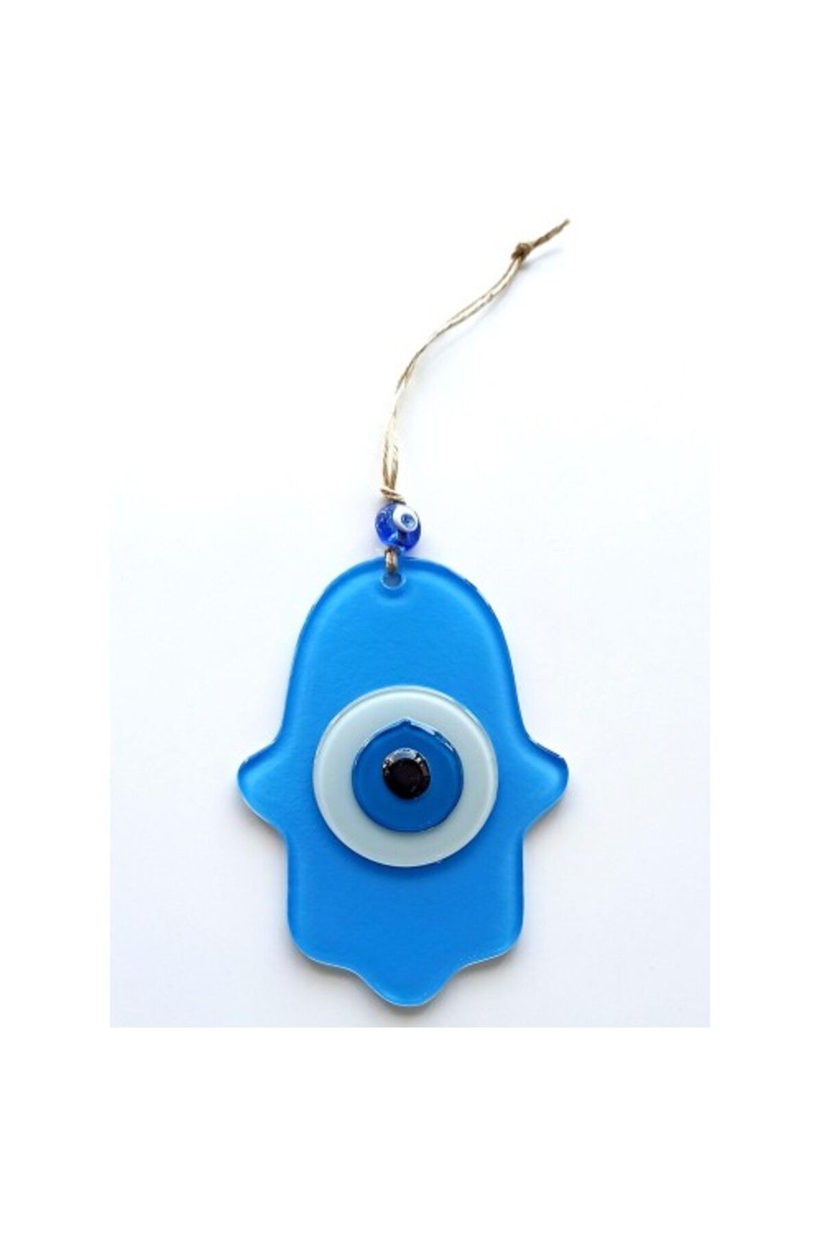 Shop58 Nazar Boncuklu Bebek Mavisi Renginde Fatma Ana Bereket Eli Cam Duvar Süsü