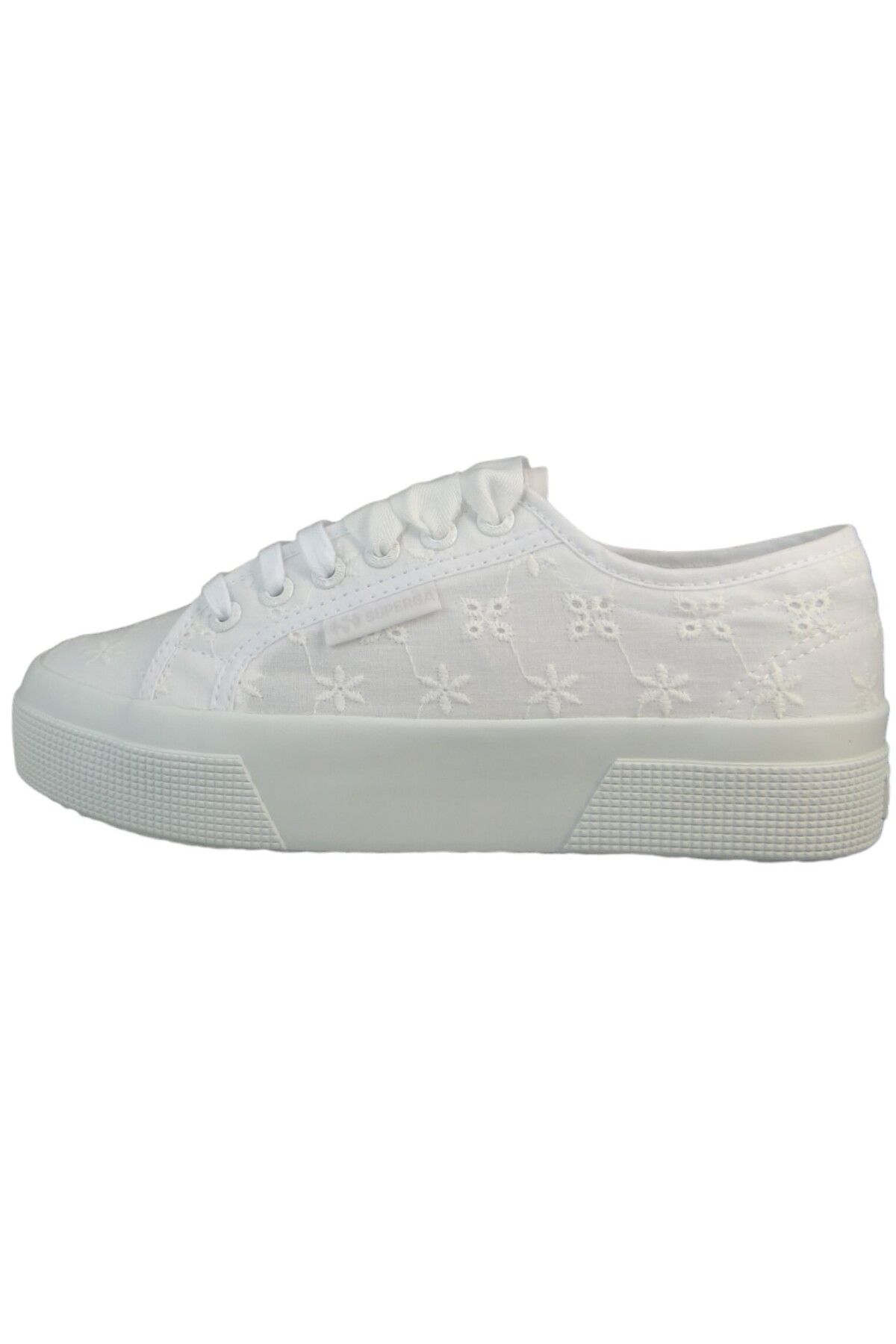 Superga-Damen Low Sneaker 2740 Flower Sangallo Low Top S2148KW Weiß A0A Total White Textil 3