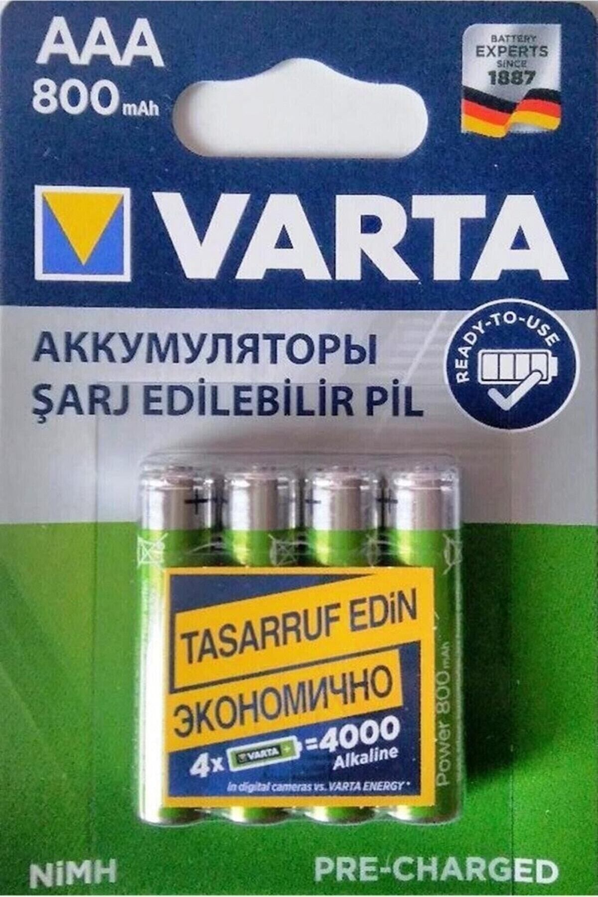 Techno Stock 4 Adet Ready To Use 800mah Ni-mh Aaa Şarjlı Ince Pil