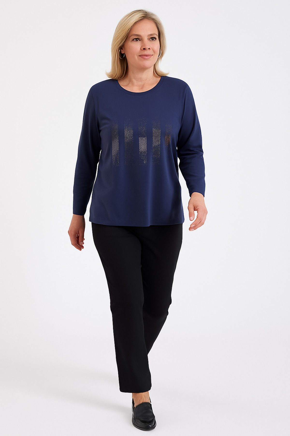 detay örme Anne Bluzu Battal %60 Pamuk Garantili