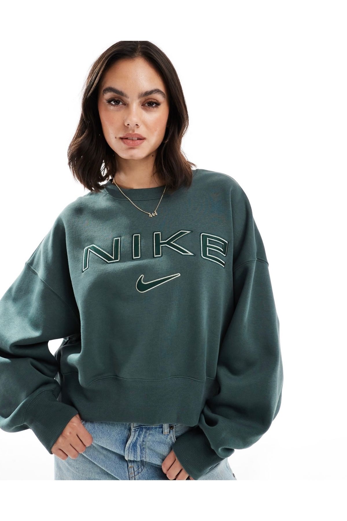Nike Sportswear Phoenix Fleece Over-Oversized Crew-Neck Logo Kadın Sweatshirt NDD SPORT