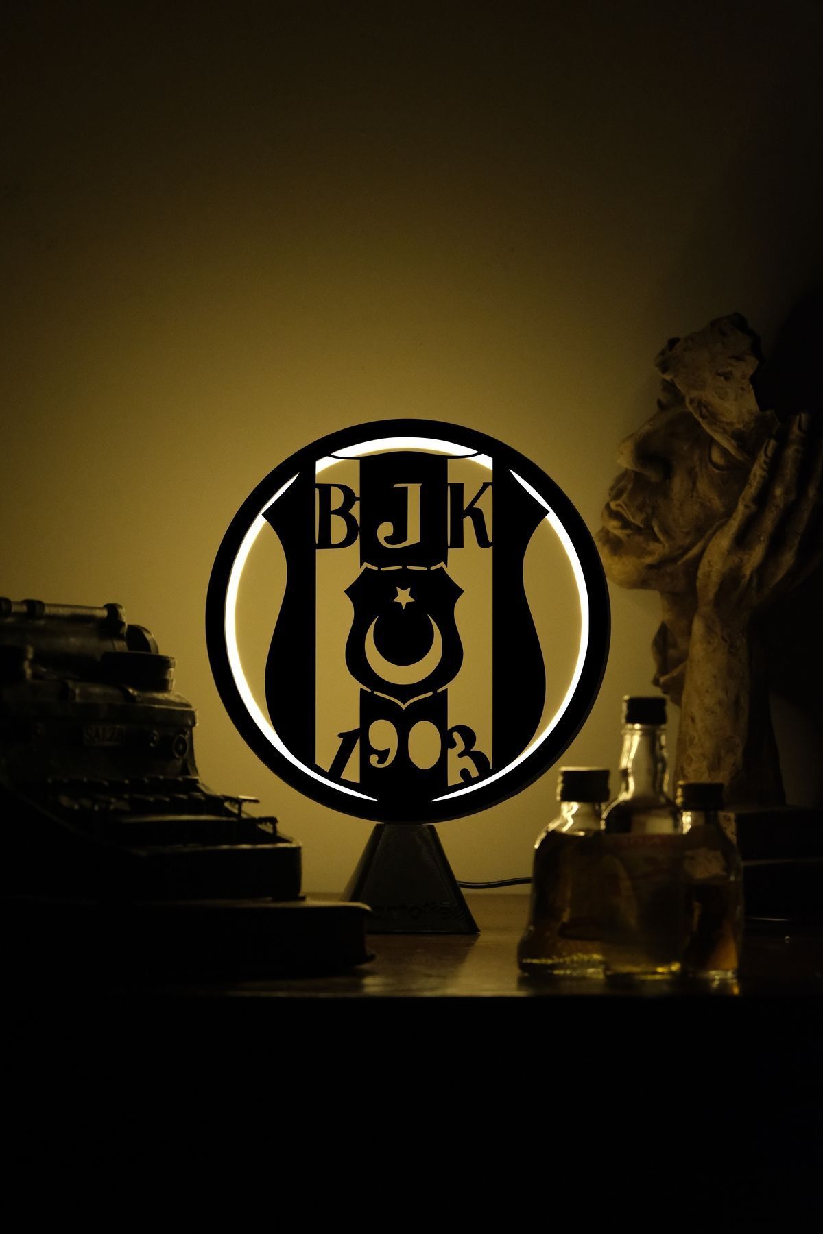 BJK Store BJK Amblem Silüet Lamba, Beşiktaş, Bjk Gece Lambası, Masa Lambası, Çocuk Odası Led