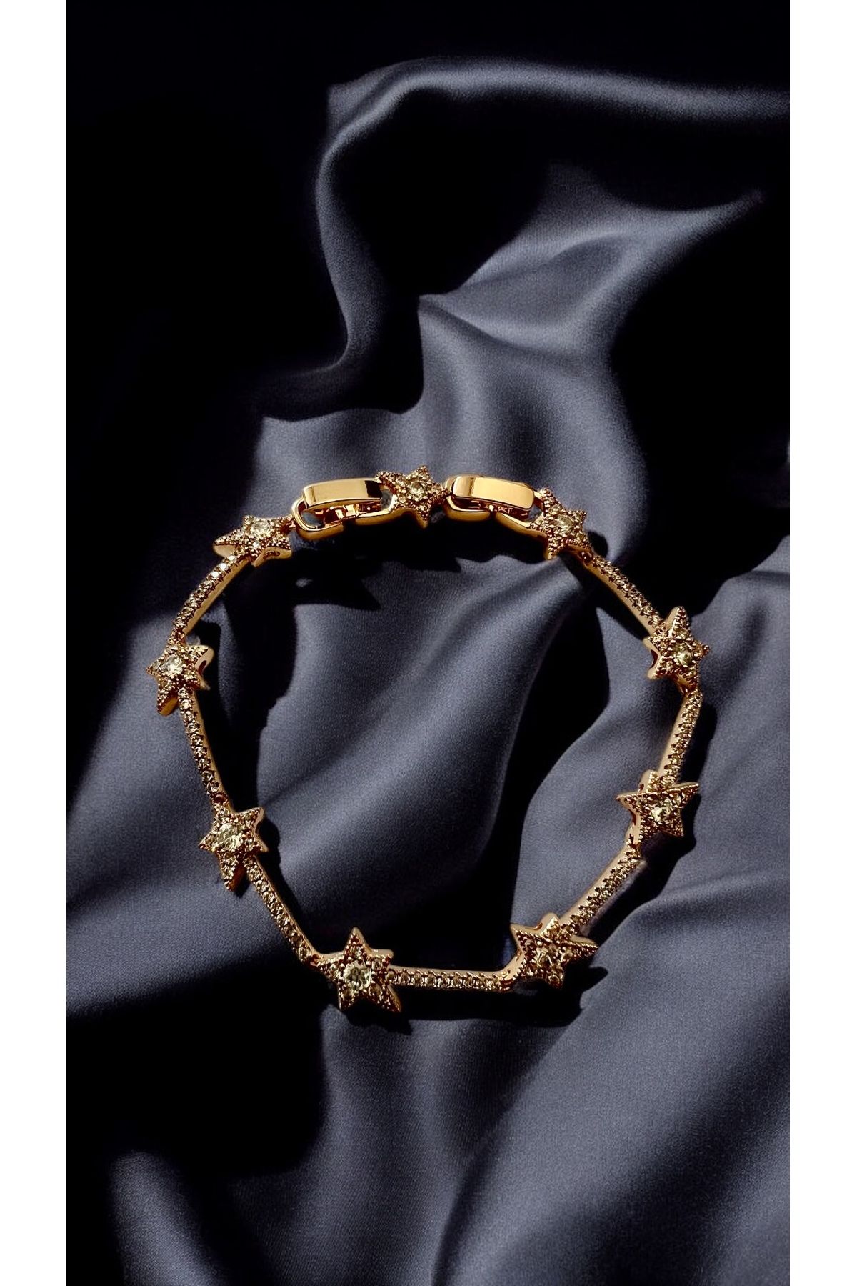 Solène Bijou Veronica Altın Kaplama Zirkon Taşlı Yıldız Rose Gold Bileklik