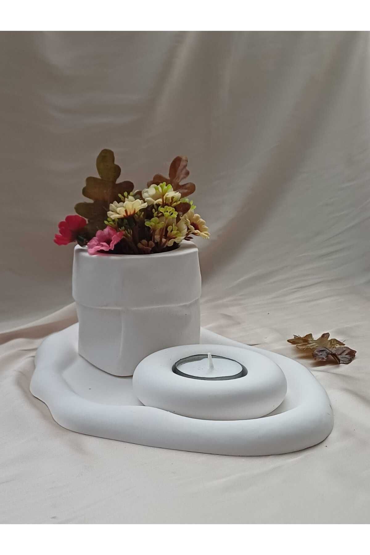 CRAFF EL YAPIMI SAKSI,MUMLUK,TEPSİ 3LÜ SET(MİNİ MUM HEDİYE)EV DEKORASYON