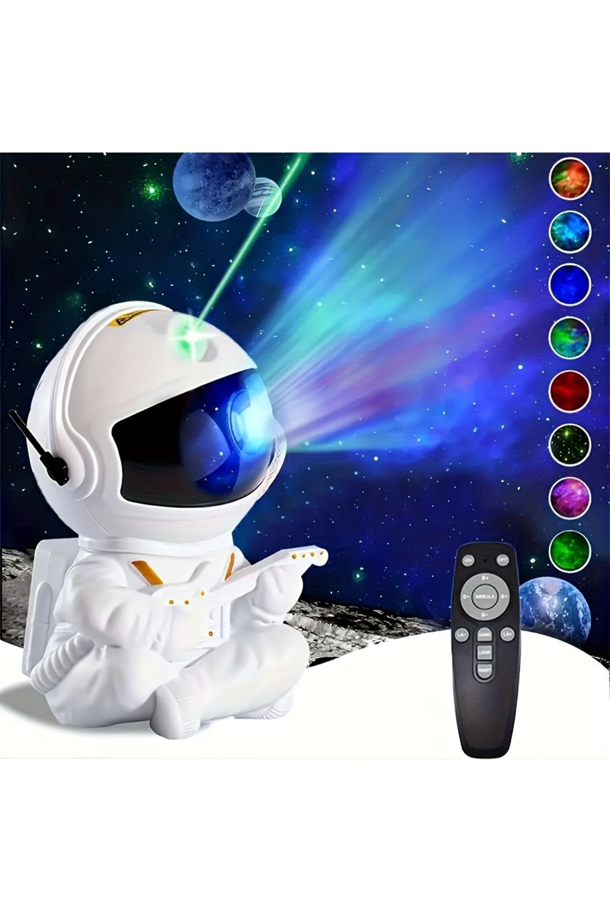 Game Gece Lambası Gitarlı Astronot Yıldız-Nebula 8 Farklı Atmosfer