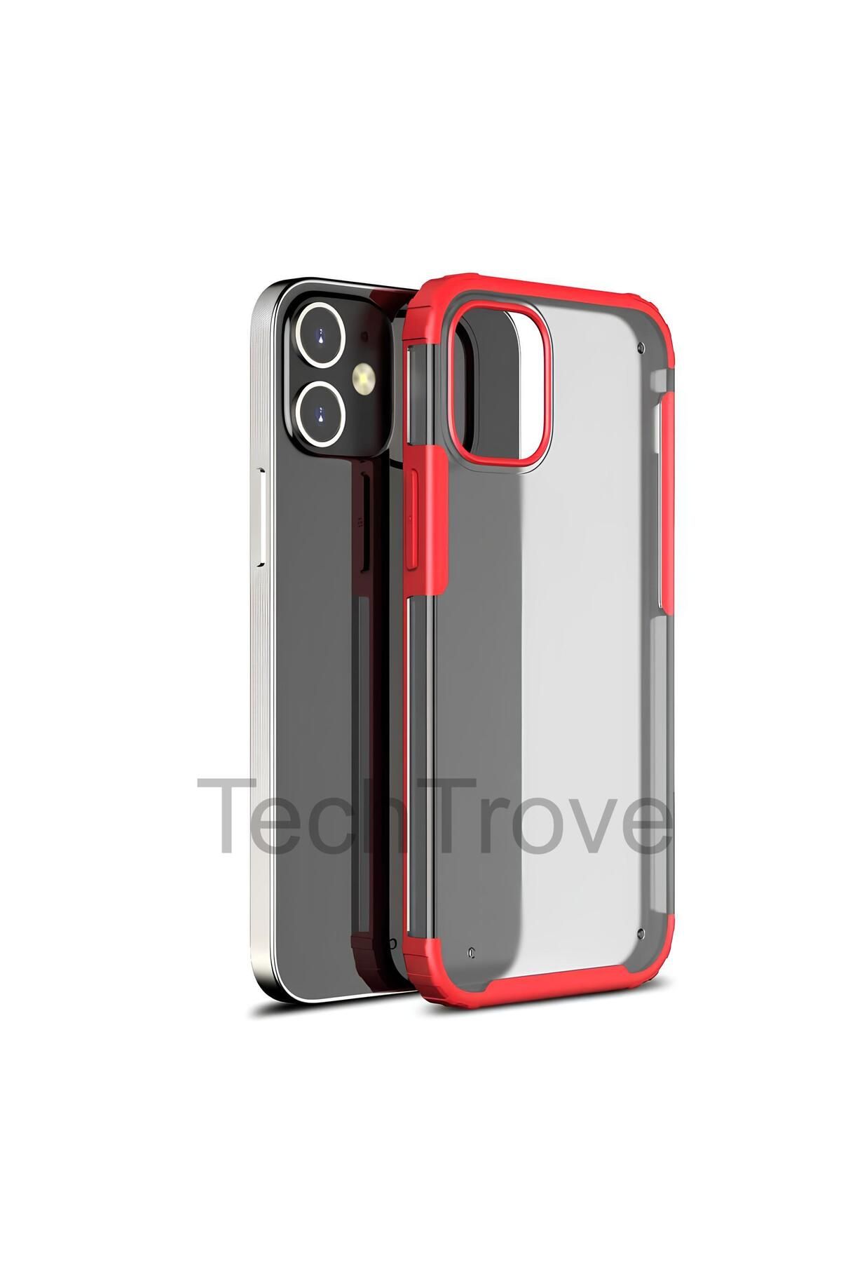 TechTrove Apple iPhone 12 Kılıf Extra Korumalı Arkası Şeffaf Slikon Kapak