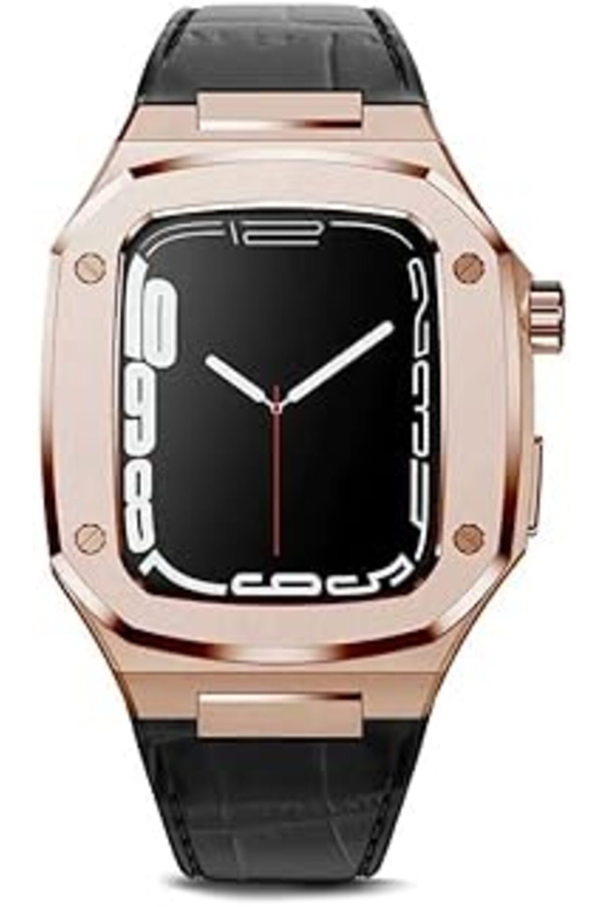 karadağsb Zore Apple İle Uyumlu Watch 7 45Mm Krd-67 Kordon Siyah-Rose Gold