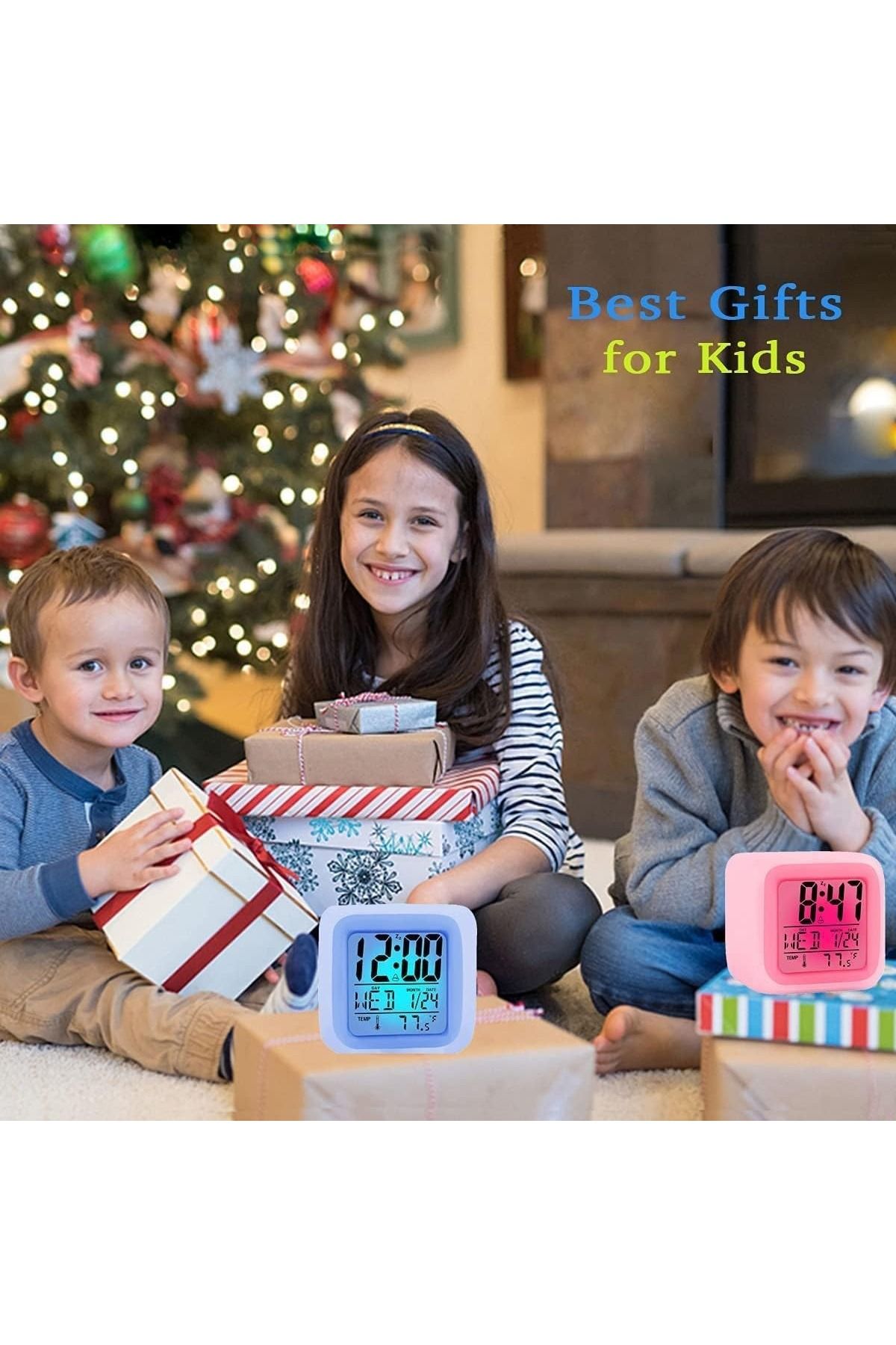 Generic-Digital 7-Color Changing LED Alarm Clock with Glowing Light, Temperature Display & Date Function 8