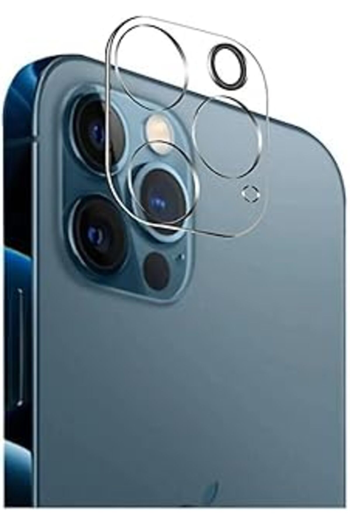 Pazarcan Happy Trend Apple Iphone 12 Pro Uyumlu Kamera Lens Koruyucu Temperli Cam Kamera Koruyucu 9H Sertlik