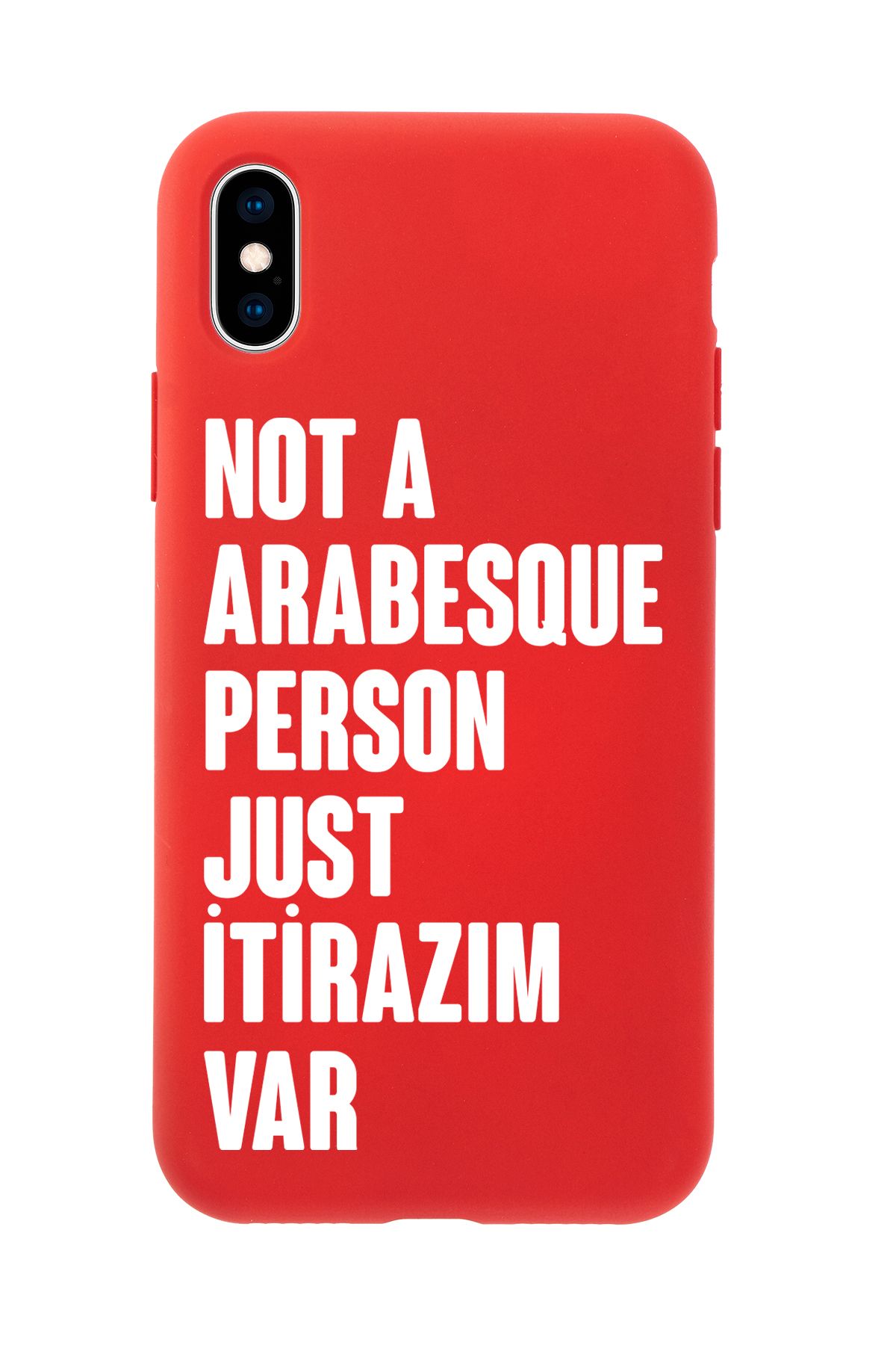 mooodcase iPhone X / Xs Uyumlu Not Arabesque Person Just İtirazım Var Desenli Telefon Kılıfı
