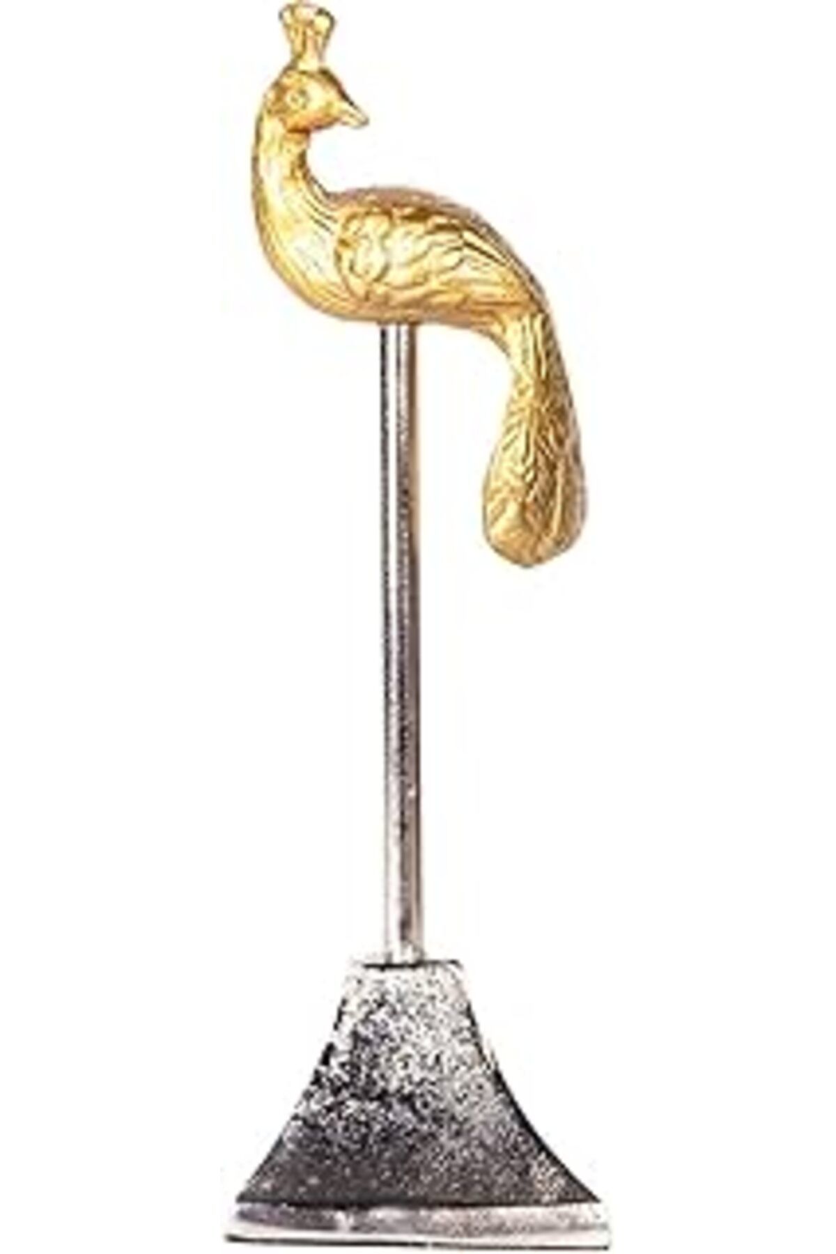 karadağsb Herdekora Metal Biblo Tavuskuşu Gold-Gümüş 7,5X7X22 Cm.