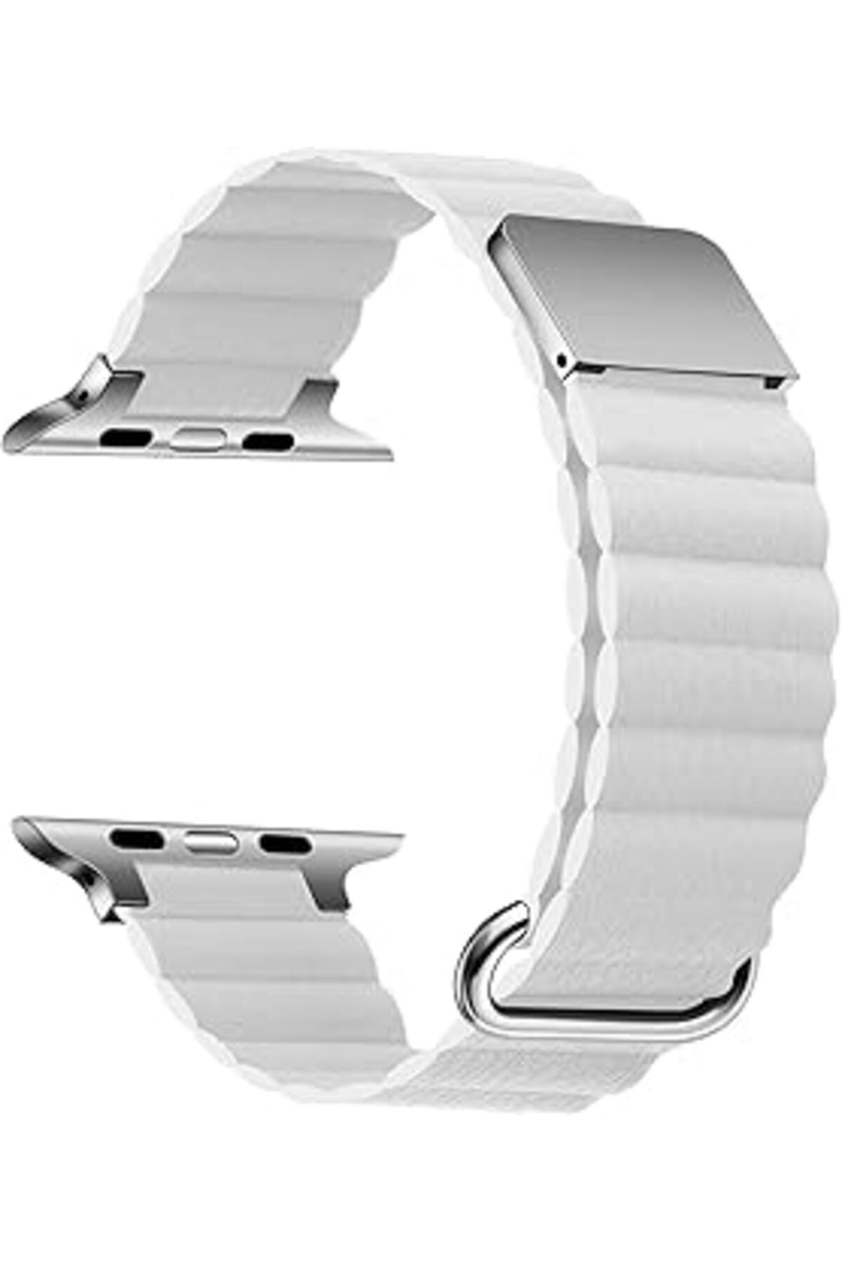 karadağsb Zore Apple İle Uyumlu Watch 7 45Mm Krd-78 Pu Deri Kordon Strap Kayış Beyaz