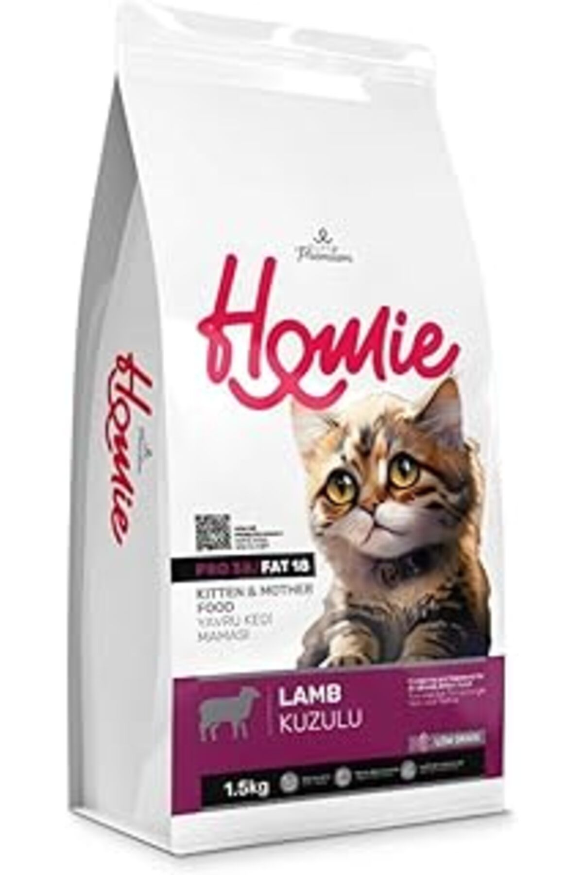 karadağsb Homie Süper Premium Düşük Tahıllı Mother & Kitten Kuzu Etli Yavru Kedi Maması 1.5 Kg